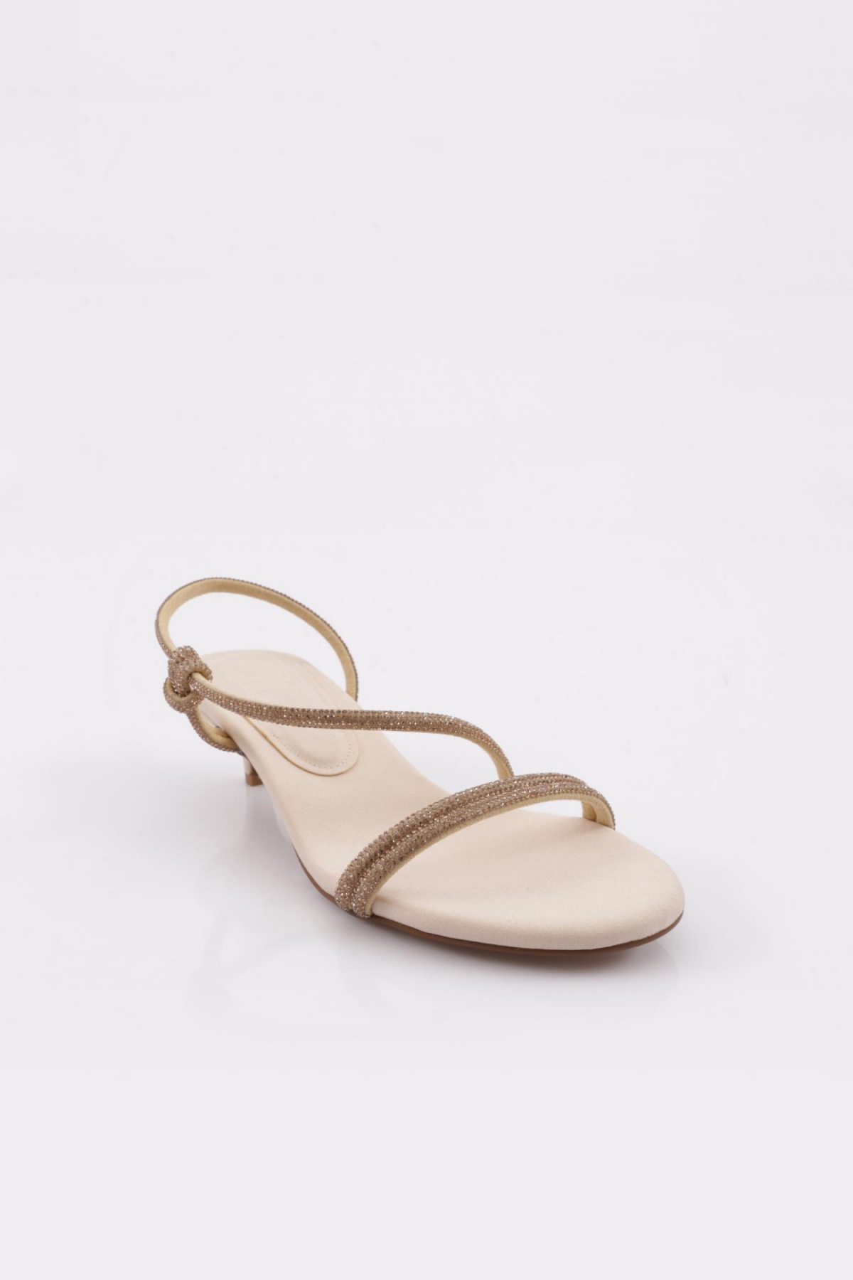 4305 Kadin Kisa Topuklu Taş İp İşleme Abiye - Görsel 3