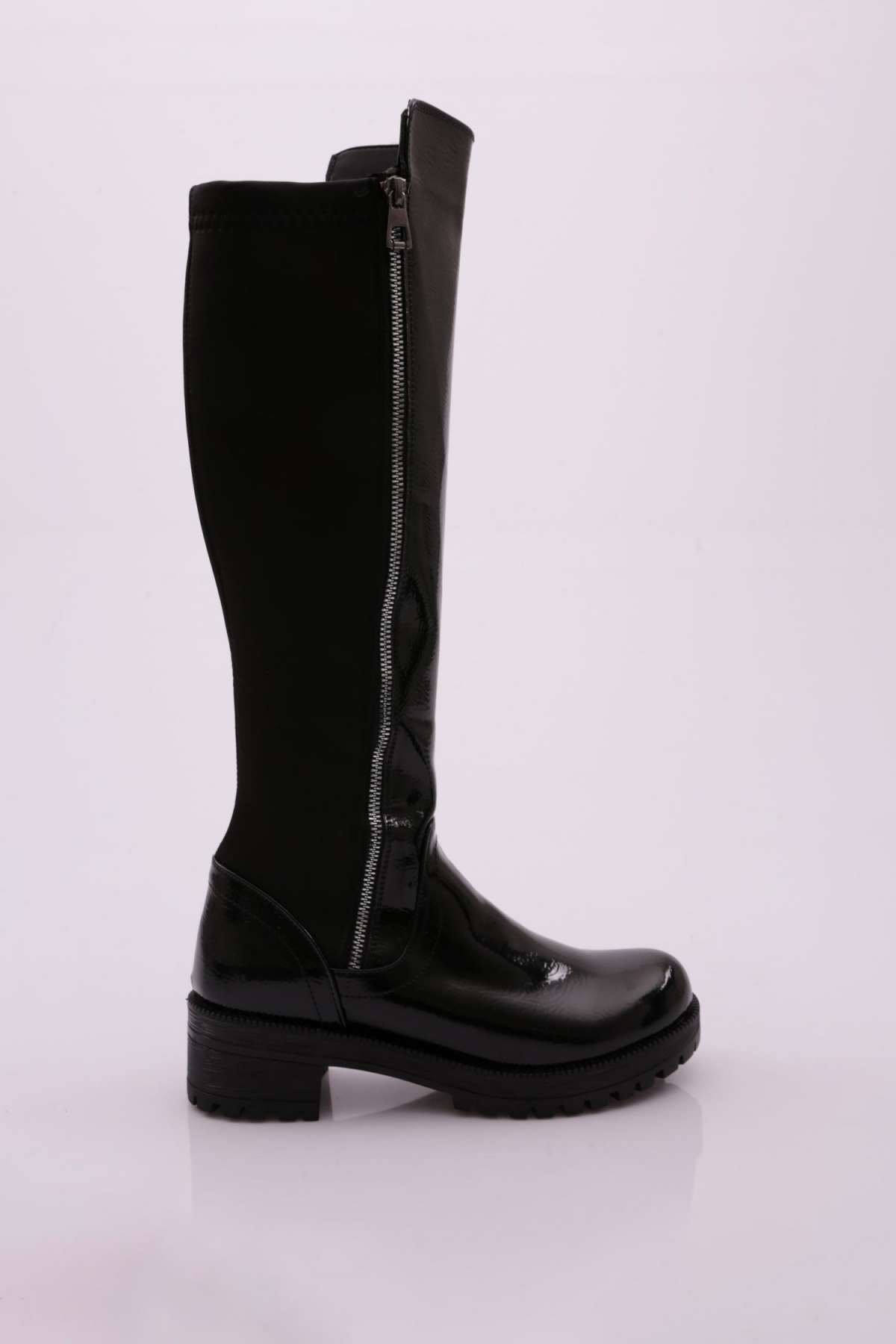 604-22K Kadin Yani Fermuarli Arkasi Stretch Topuklu Çizme - Görsel 2