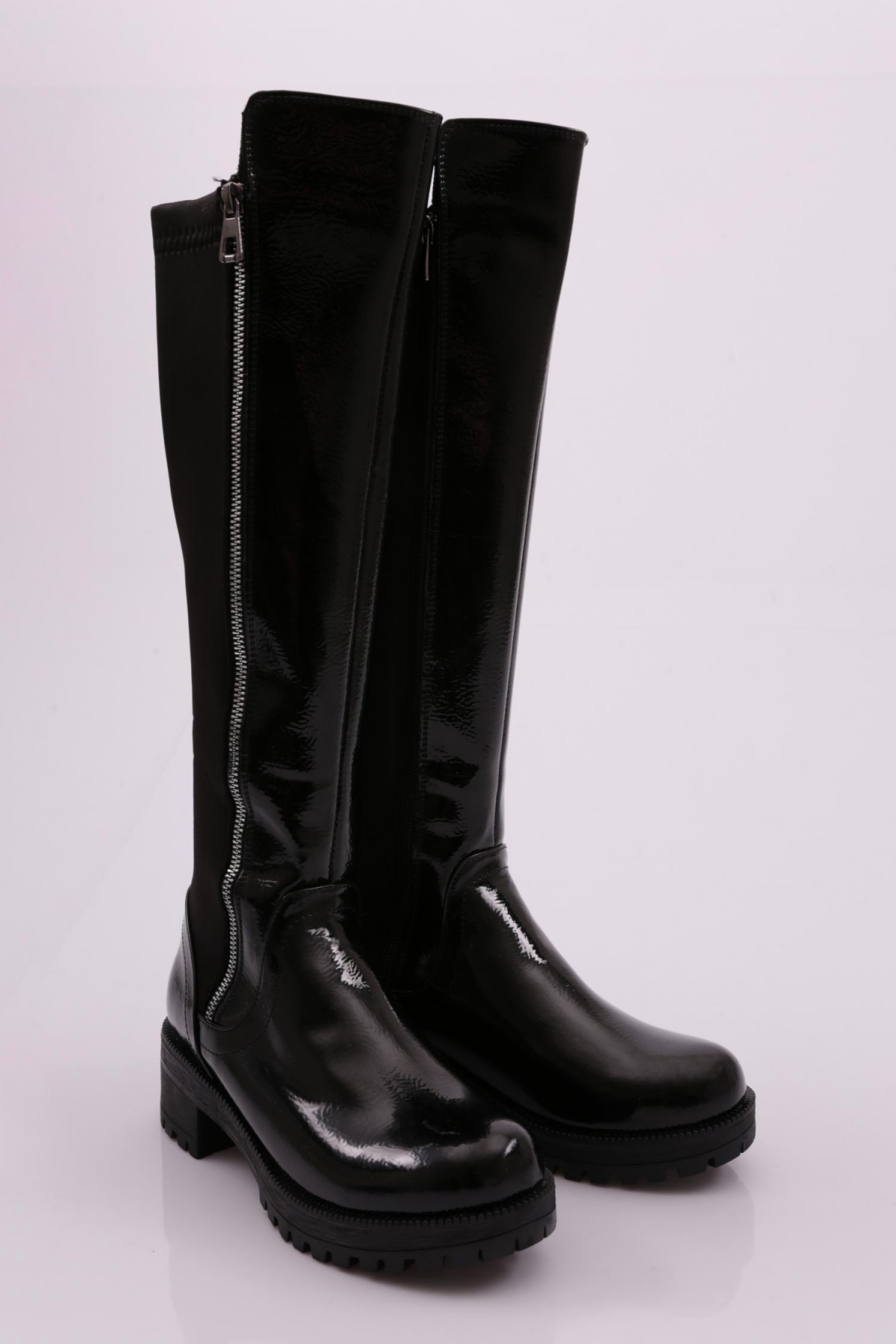 604-22K Kadin Yani Fermuarli Arkasi Stretch Topuklu Çizme - Görsel 3