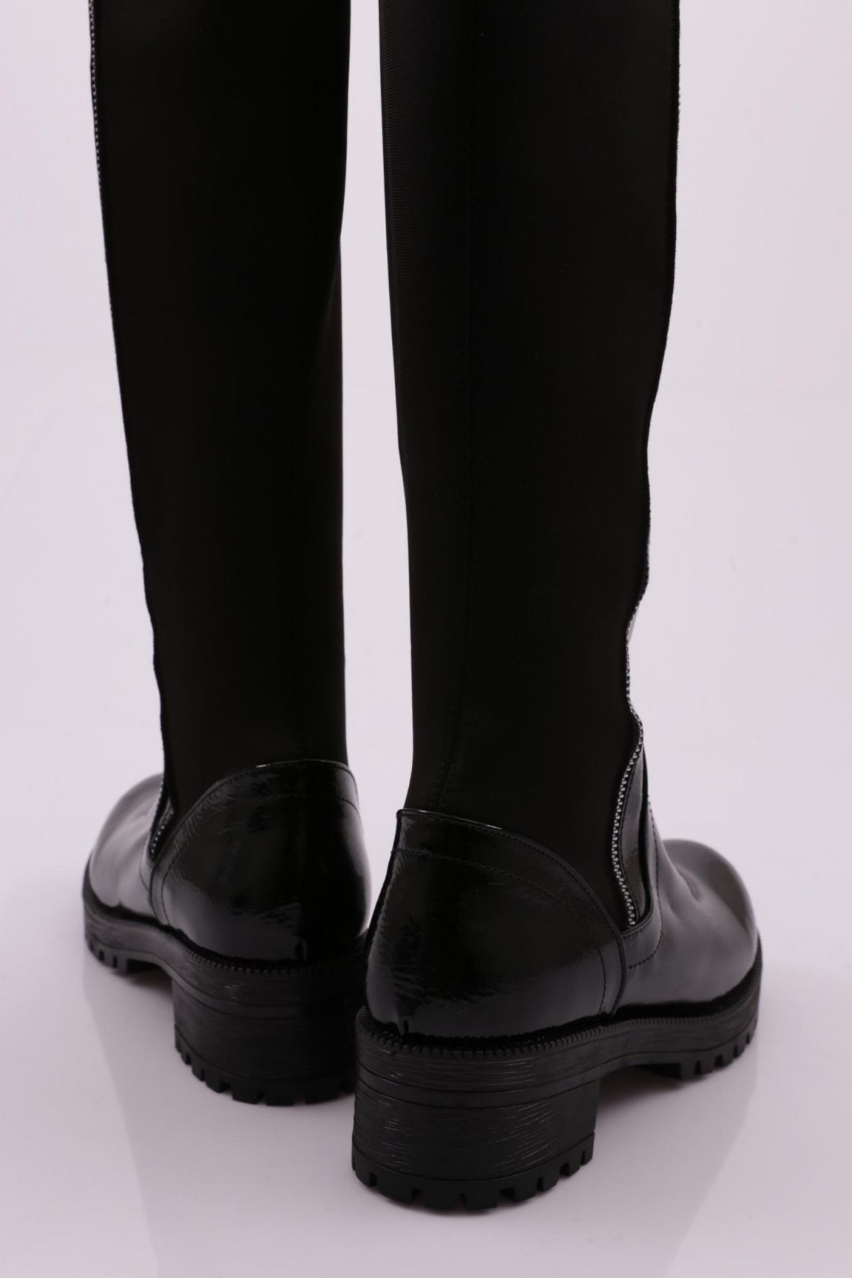 604-22K Kadin Yani Fermuarli Arkasi Stretch Topuklu Çizme - Görsel 4