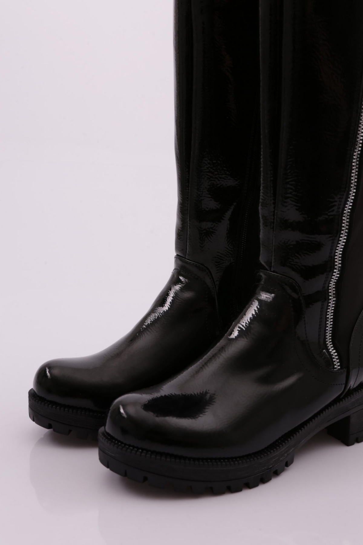 604-22K Kadin Yani Fermuarli Arkasi Stretch Topuklu Çizme - Görsel 5