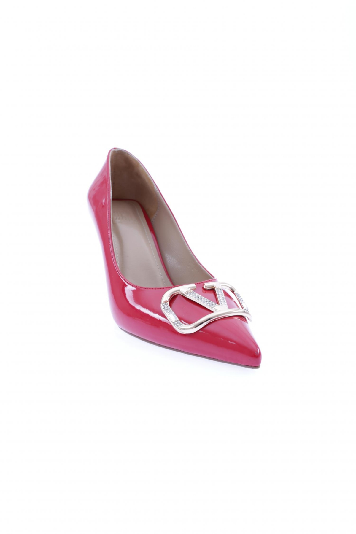 2105-22K Kadin Sivri Burun Parmak Dekolteli V Taşli Toka Topuklu Ayakkabi - Görsel 3