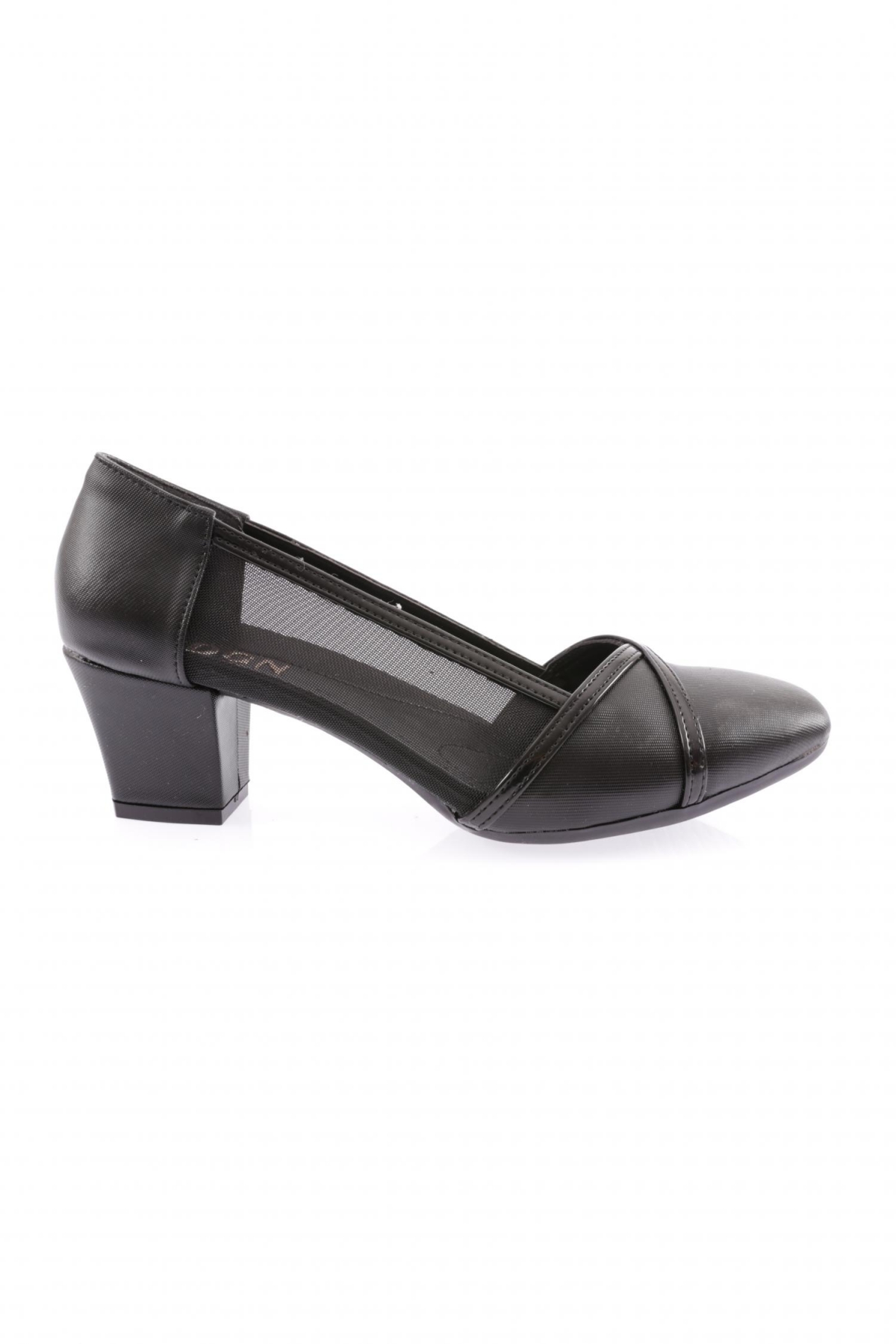 234 KADIN KÜT BURUN TRANSPARAN DETAYLI TOPUKLU AYAKKKABI - Görsel 2