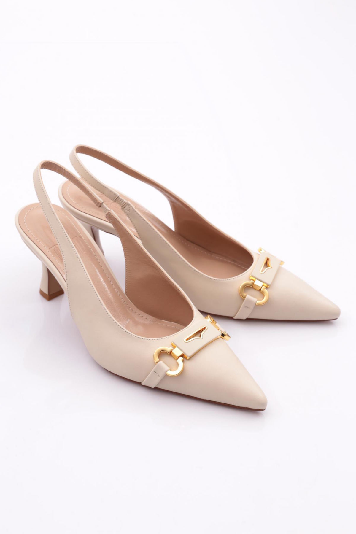 2089 Kadin Arkasi Açik Topuklu Ayakkabi - Görsel 3