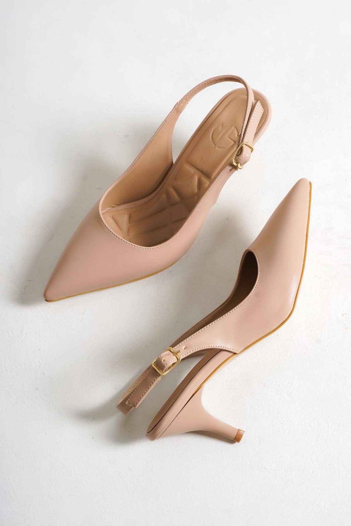 Ten Mat Arkası Açık Stiletto Kısa Topuklu Ayakkabı - Sas - Görsel 4