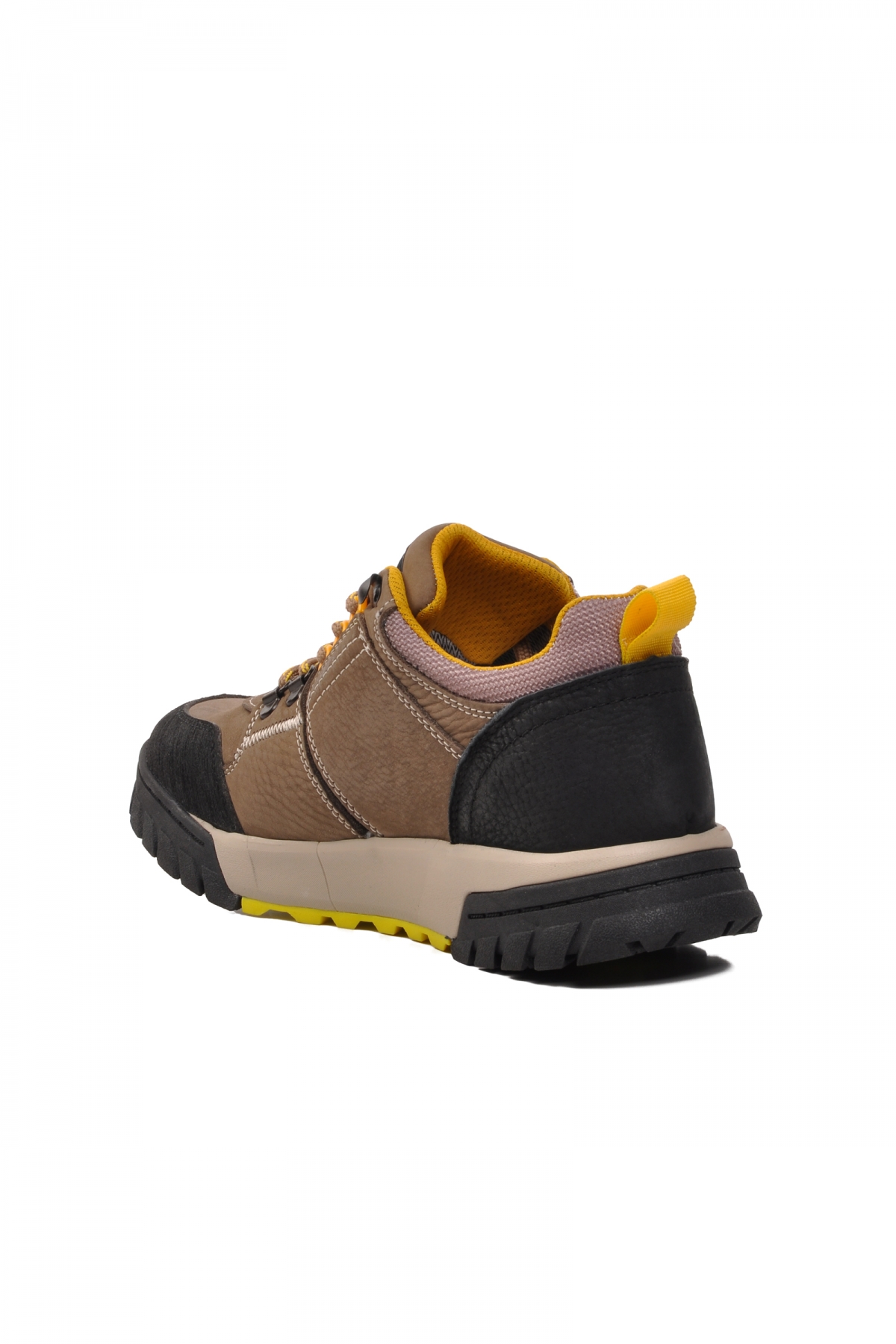 152-18497 Kum-Siyah Hakiki Deri Erkek Casual Ayakkabı - Görsel 5