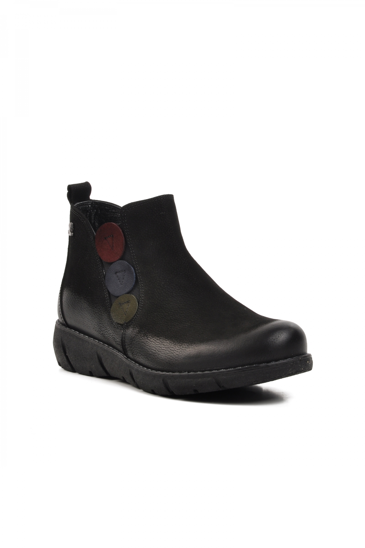 1953755K Siyah Nubuk Hakiki Deri Kadın Bot - Görsel 4