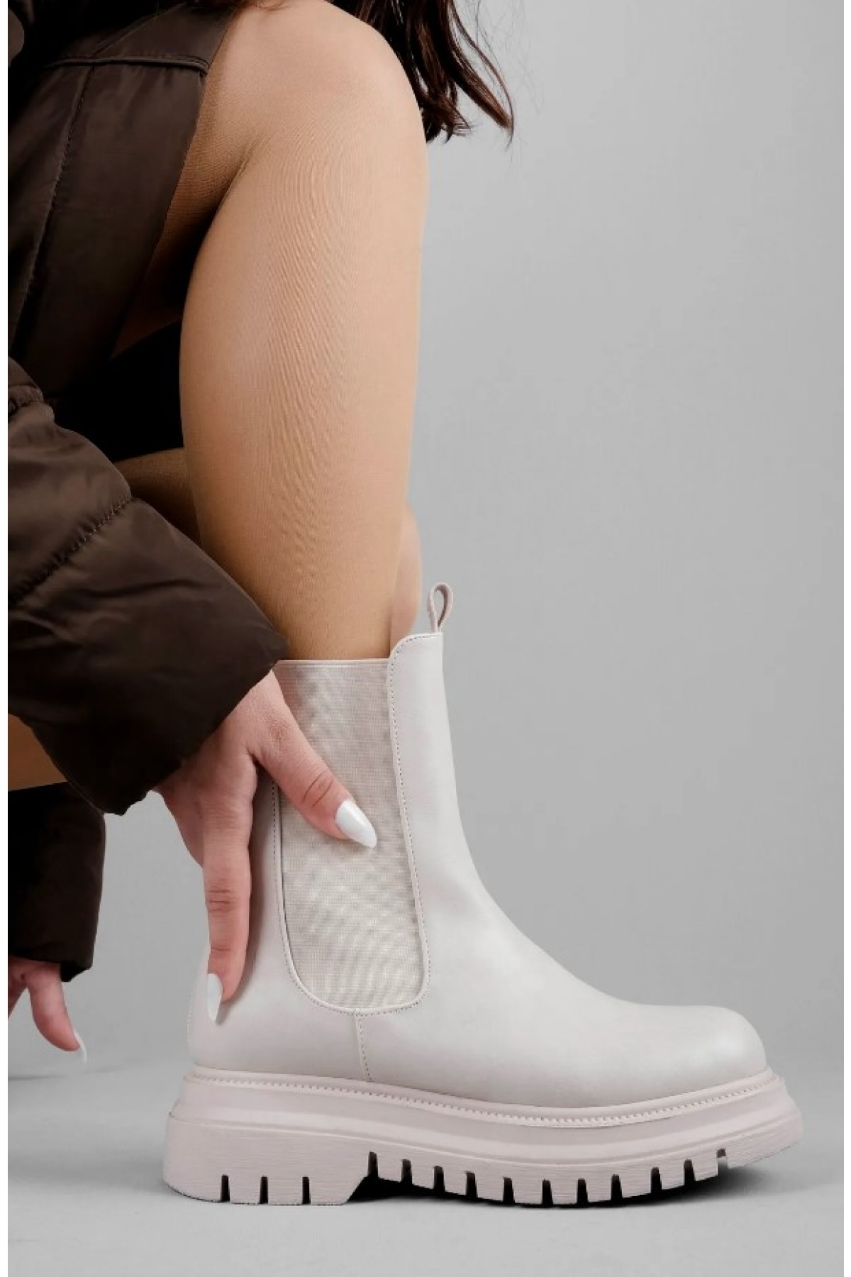 Feles Kadın Kalın ve Yüksek Taban Elastik Chelsea Günlük Bot Kadın Bot - Görsel 3