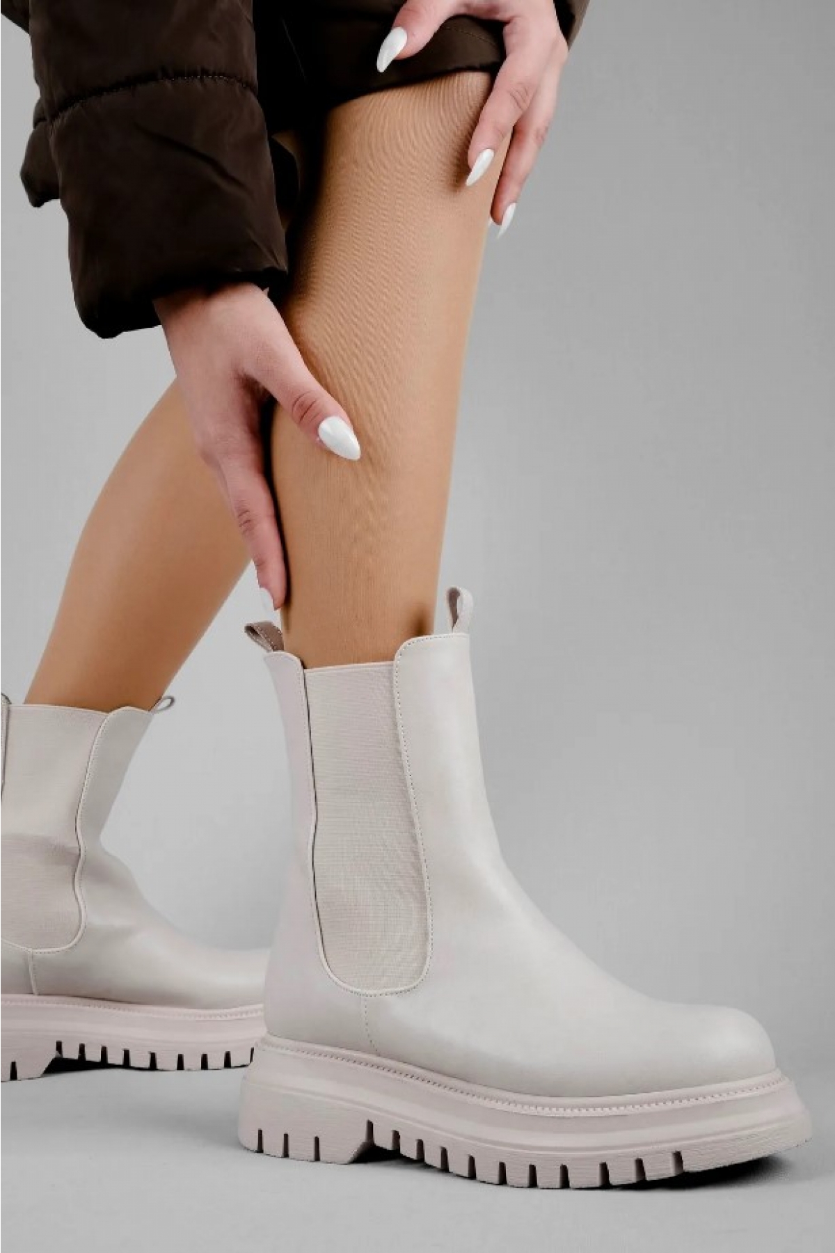 Feles Kadın Kalın ve Yüksek Taban Elastik Chelsea Günlük Bot Kadın Bot - Görsel 4