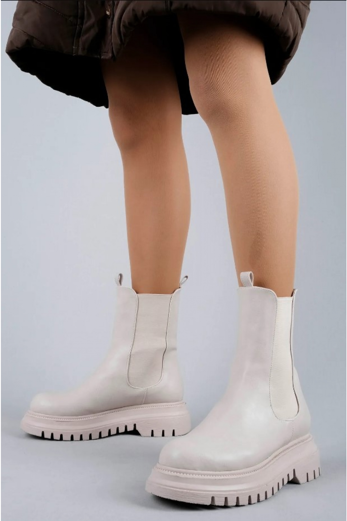 Feles Kadın Kalın ve Yüksek Taban Elastik Chelsea Günlük Bot Kadın Bot - Görsel 5