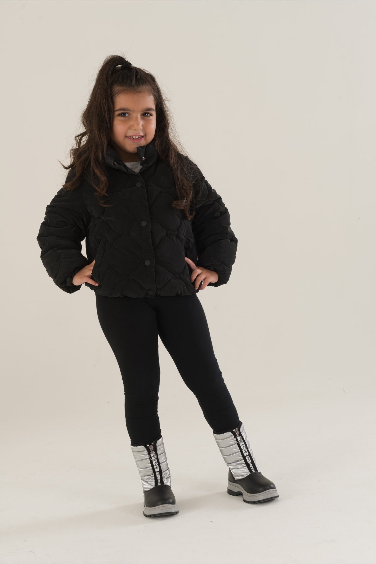 4524 Platin-Gümüş Termo Taban Kışlık Kız Çocuk Botu - Görsel 2