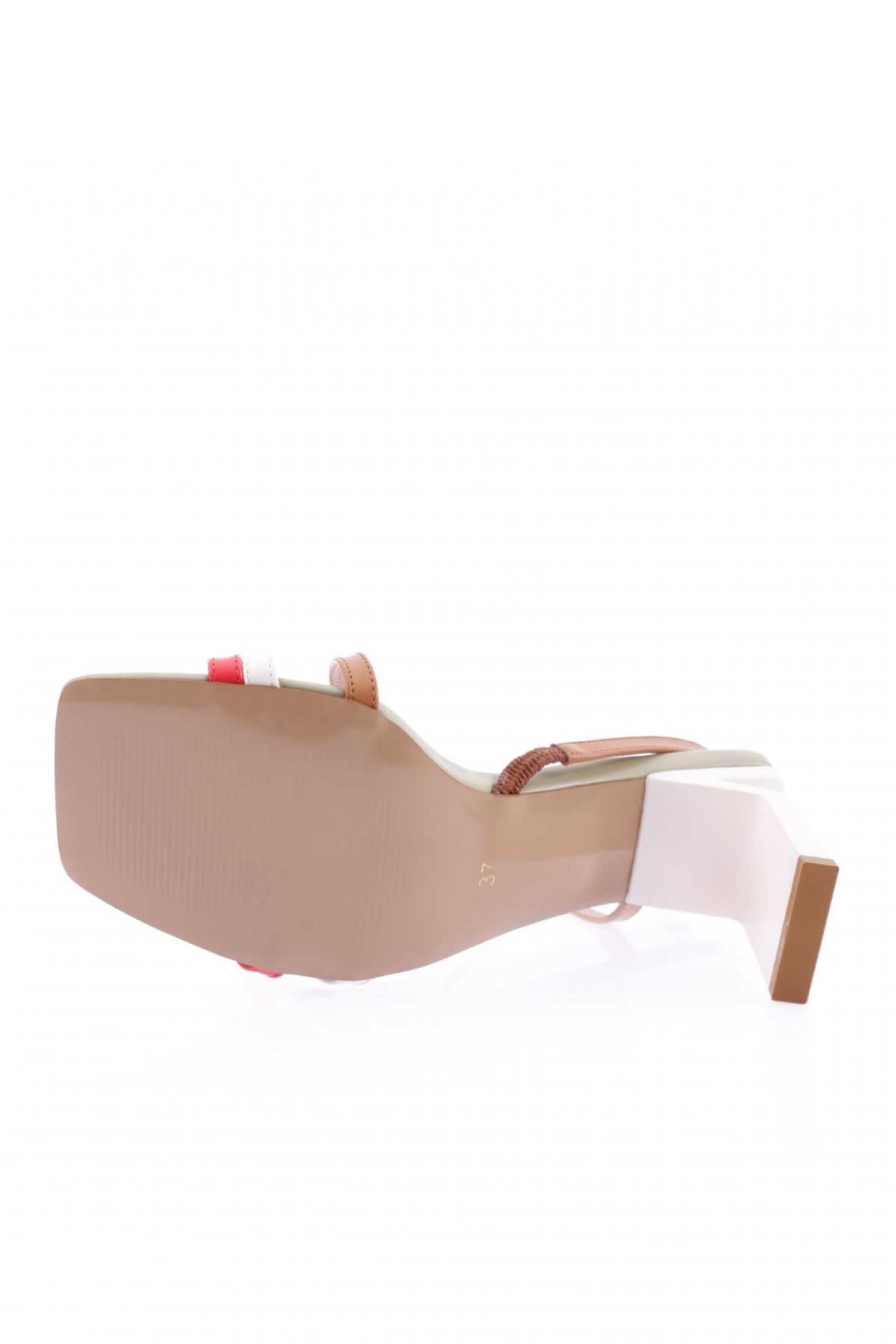 K9002 Kadin Küt Burun Çapraz Bantli Topuklu Sandalet - Görsel 6