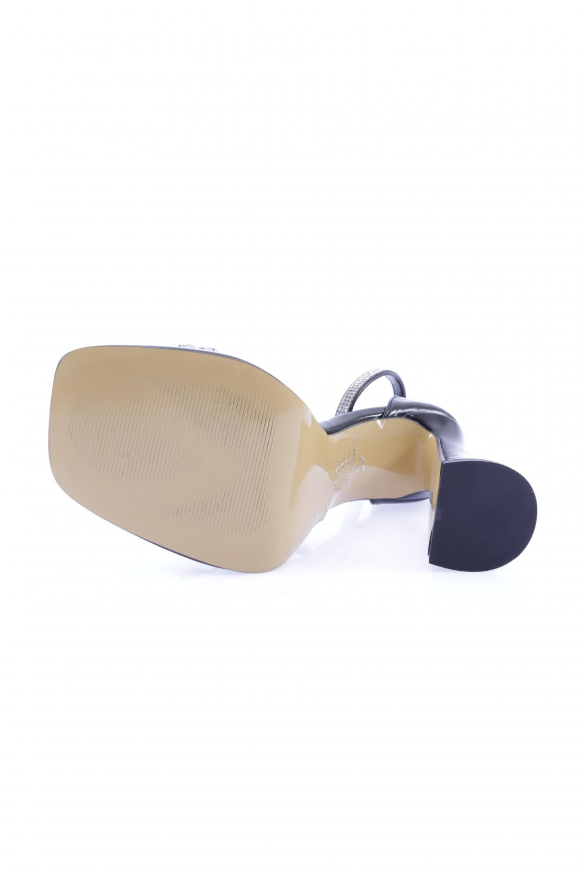 3581-23Y Kadin Kristal Taşli Çapraz Bantli Kalin Topuklu Sandalet - Görsel 6