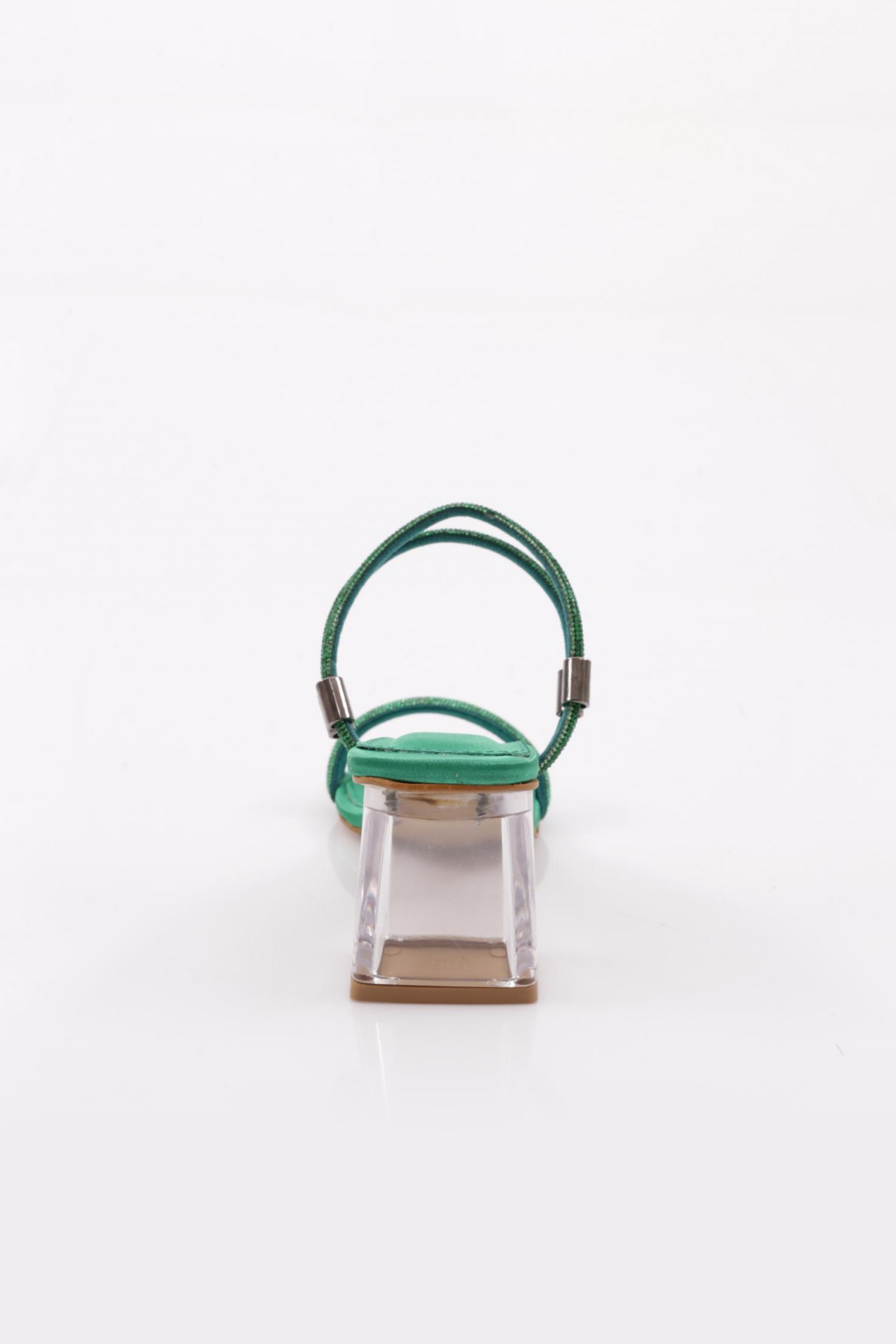 901 Kadin Kare Burun Şeffaf Topuklu Sandalet - Görsel 5