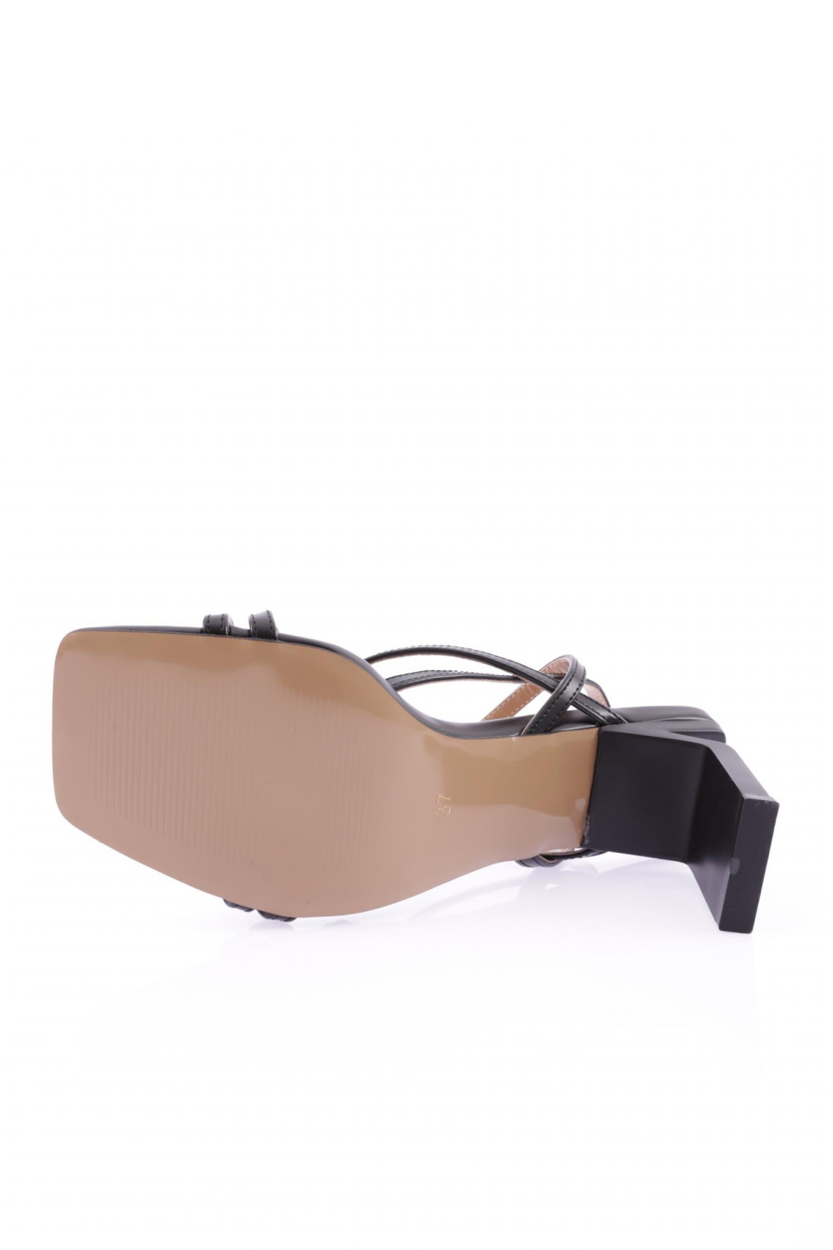 K9001 Kadin Küt Burun Çapraz Bantli Topuklu Sandalet - Görsel 6