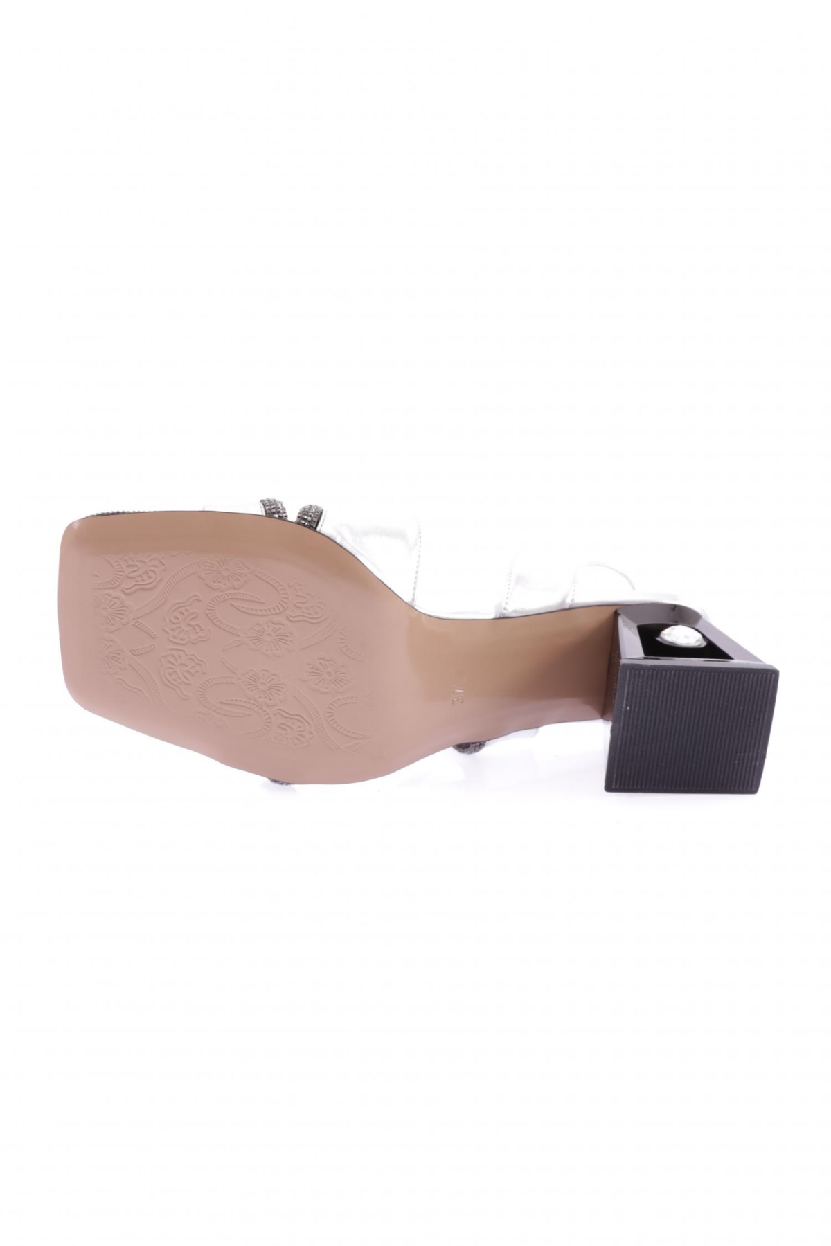 619-23Y Kadin Kristal Taşli Topuklu Sandalet - Görsel 6