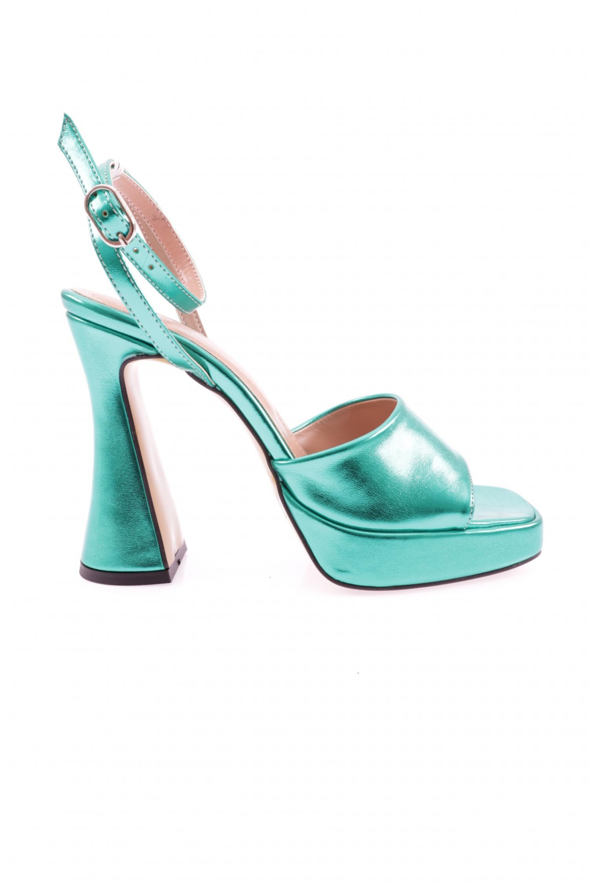 3587-23Y Kadin Kristal Kalin Bantli Kalin Topuklu Sandalet - Görsel 2