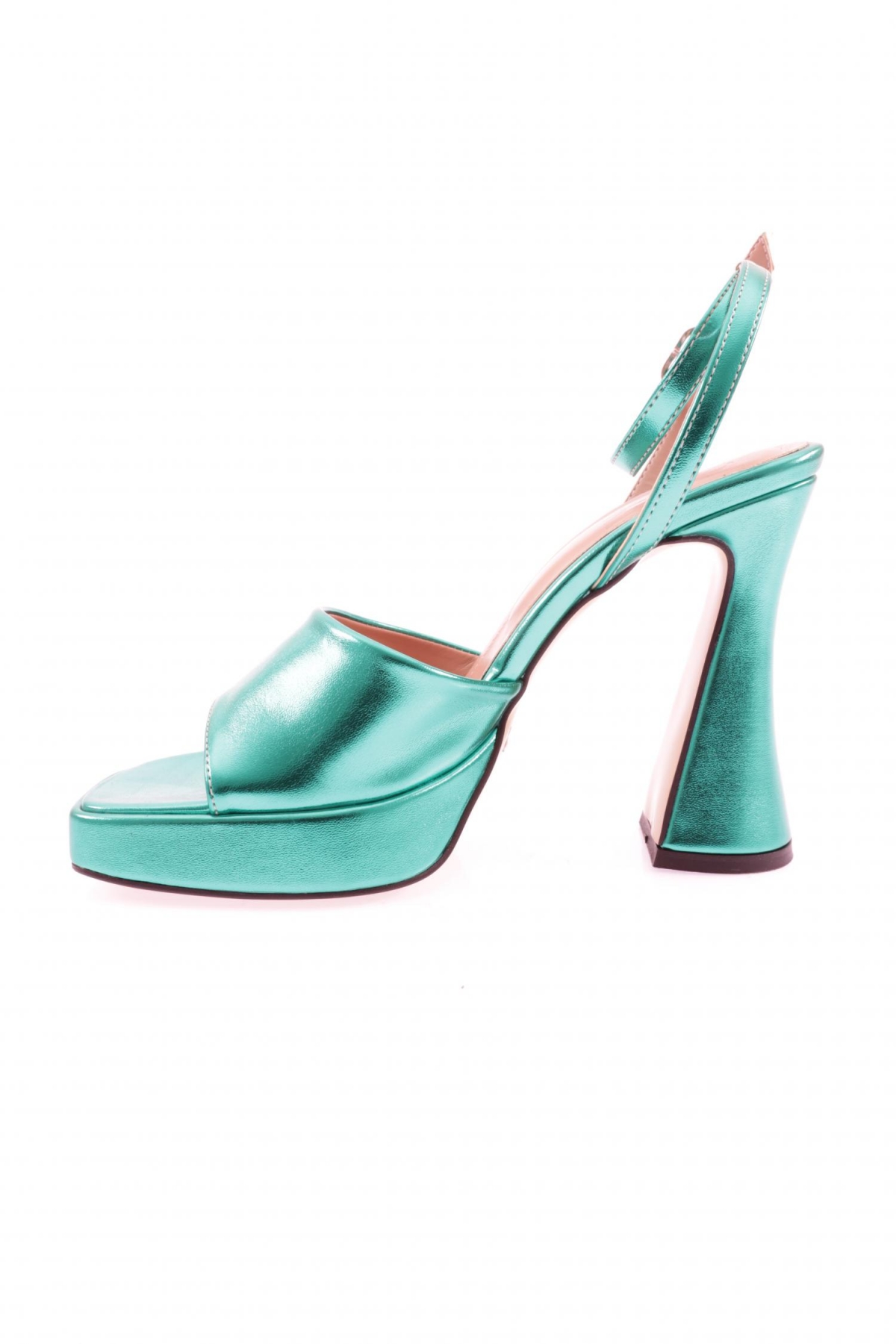 3587-23Y Kadin Kristal Kalin Bantli Kalin Topuklu Sandalet - Görsel 4