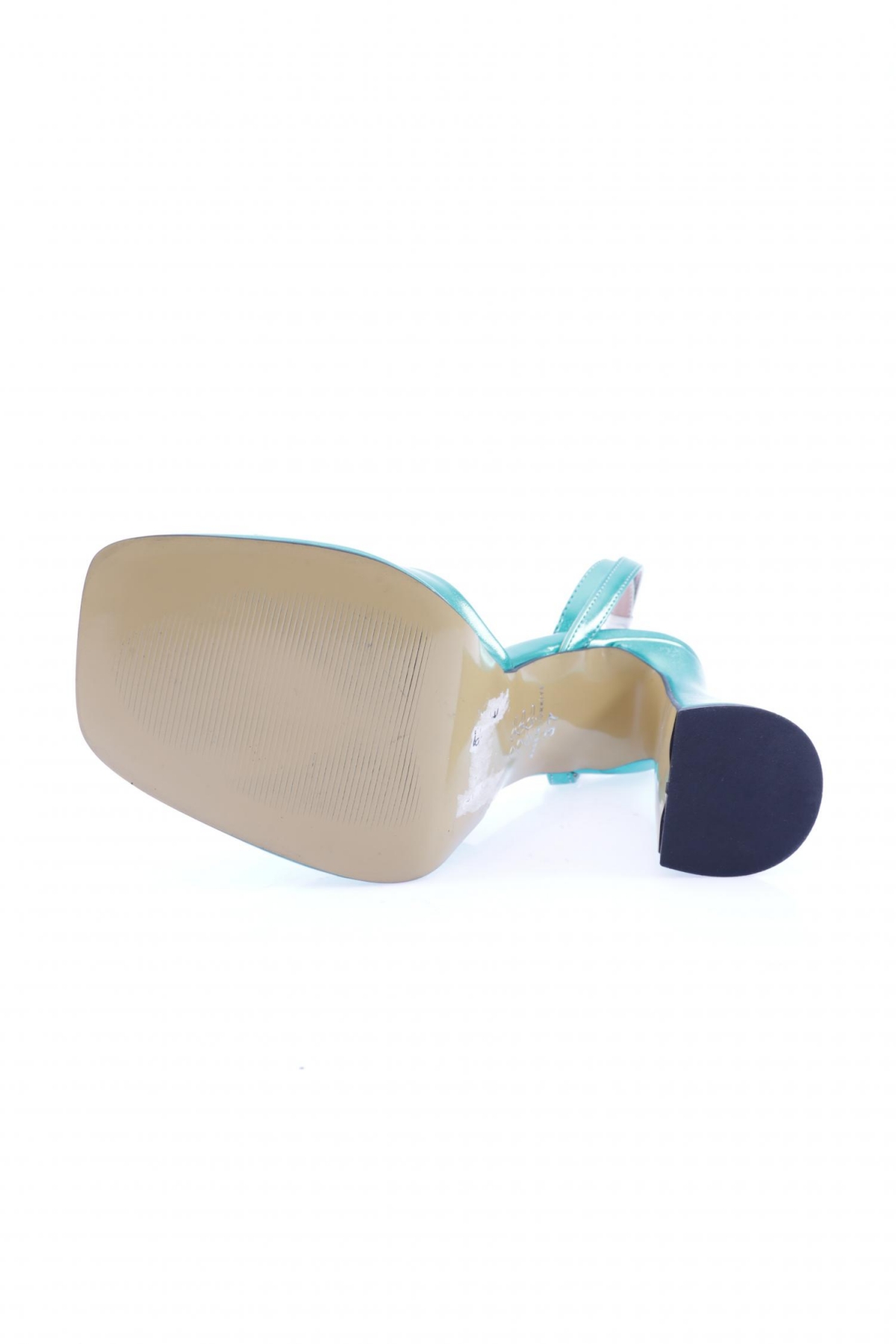 3587-23Y Kadin Kristal Kalin Bantli Kalin Topuklu Sandalet - Görsel 6