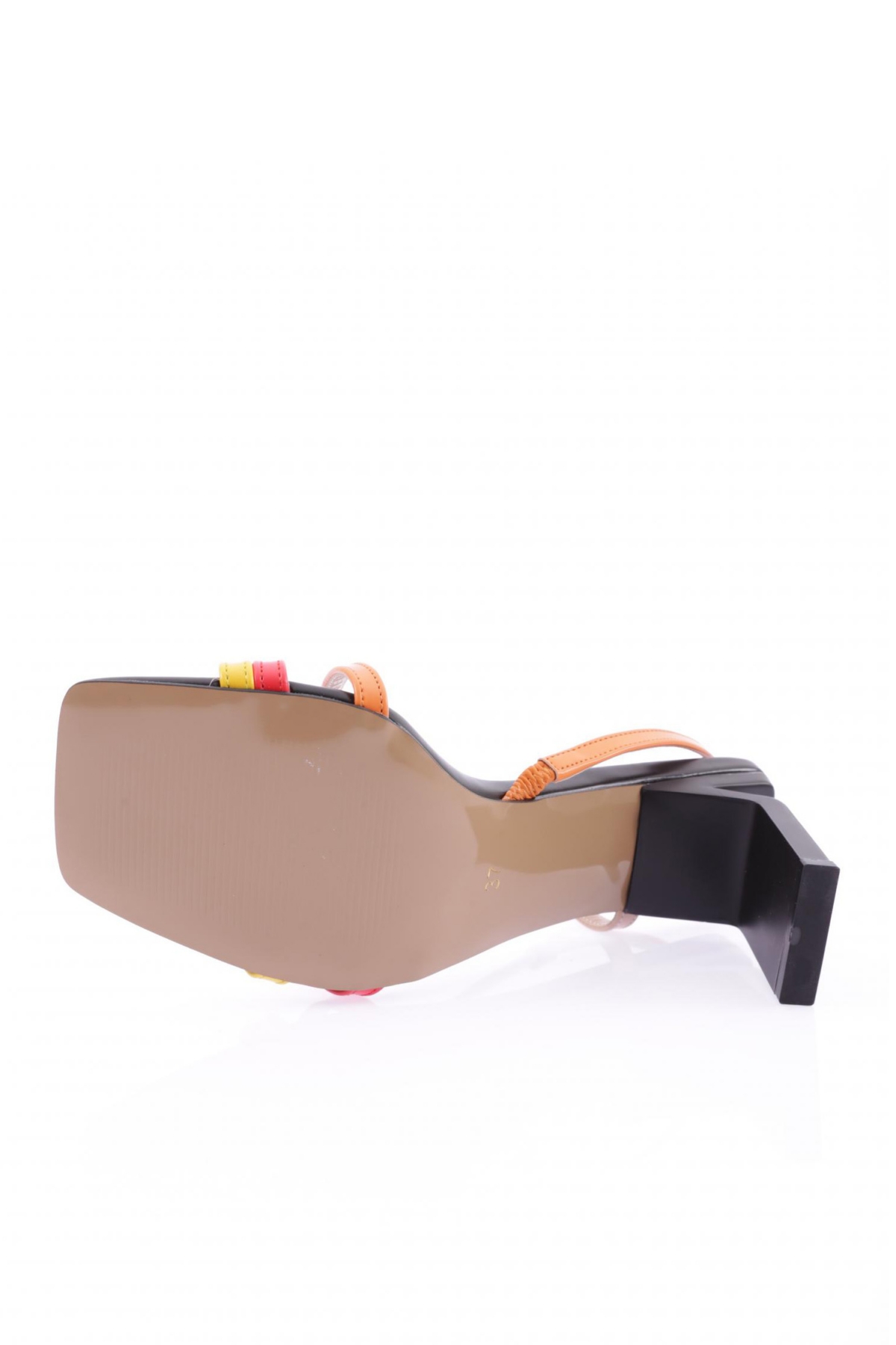 K9002 Kadin Küt Burun Çapraz Bantli Topuklu Sandalet - Görsel 6