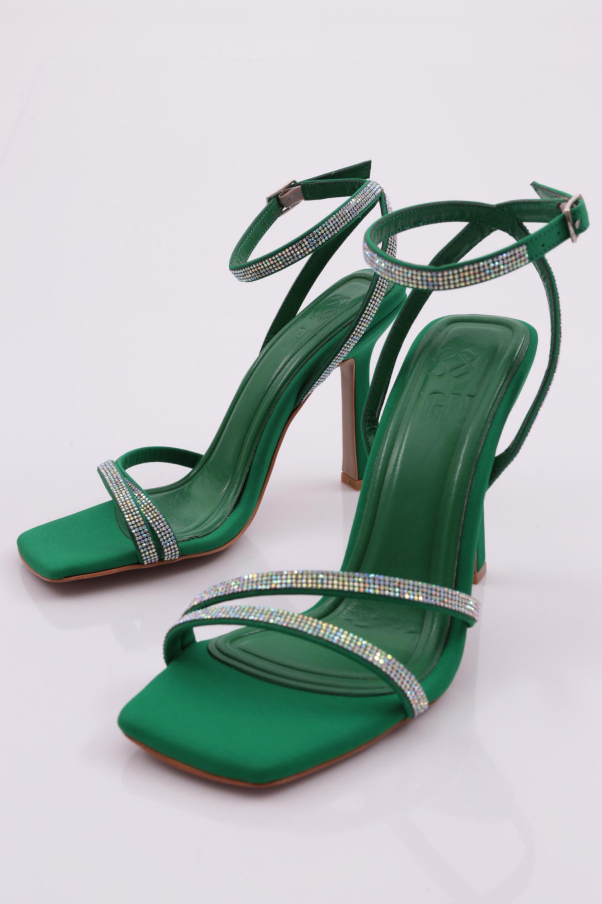 2026 Kadin Silver Taşli Bilekten Kemer Bağlamali Topuklu Sandalet - Görsel 5