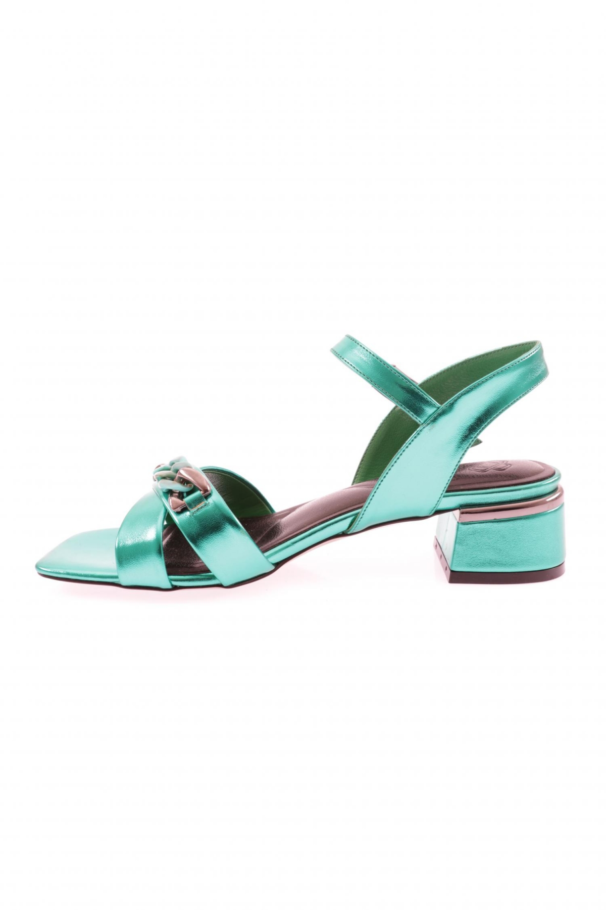 352-23Y Kadin Burgu Aksesuarli Alçak Topuklu Sandalet - Görsel 4