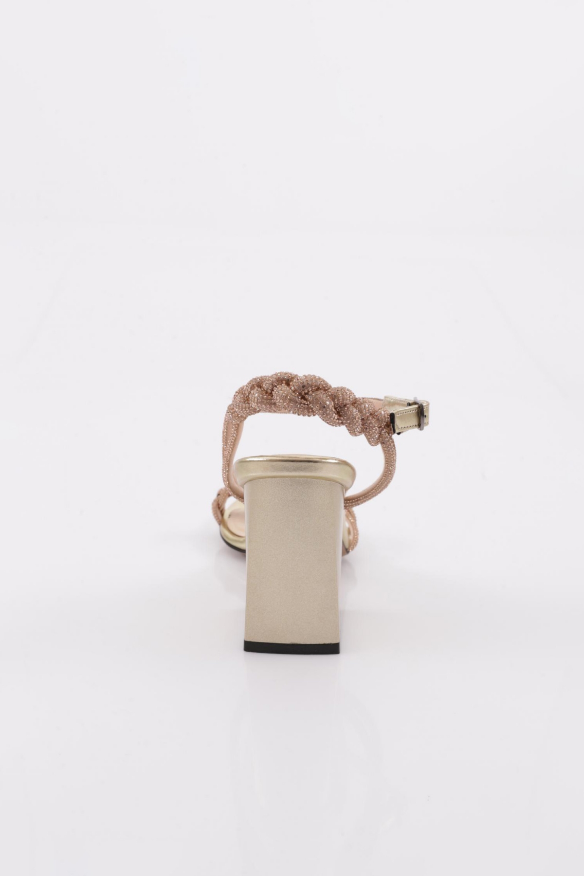 806 Kadin Silver Taş Burgulu Topuklu Sandalet - Görsel 5