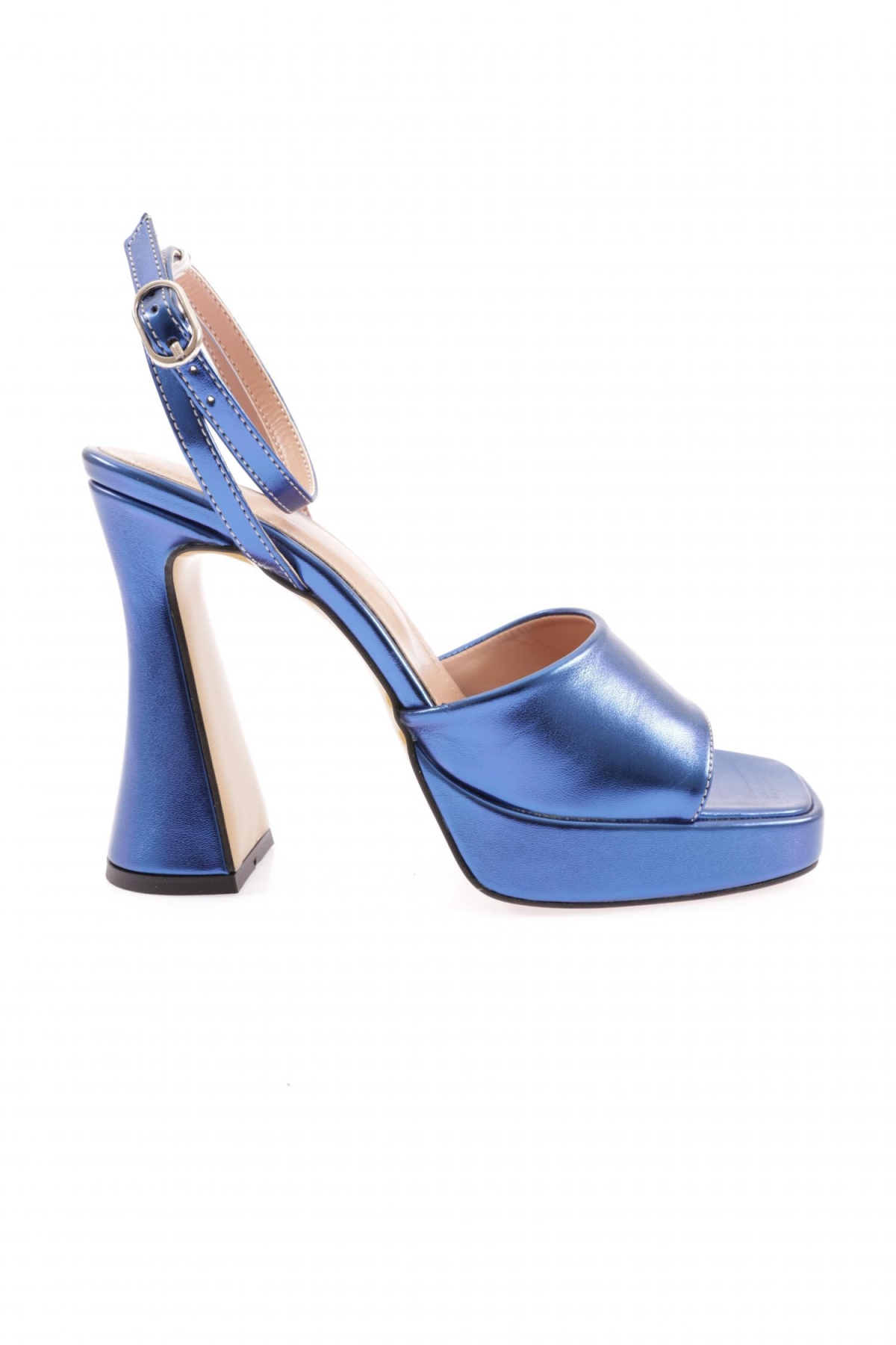 3587-23Y Kadin Kristal Kalin Bantli Kalin Topuklu Sandalet - Görsel 2