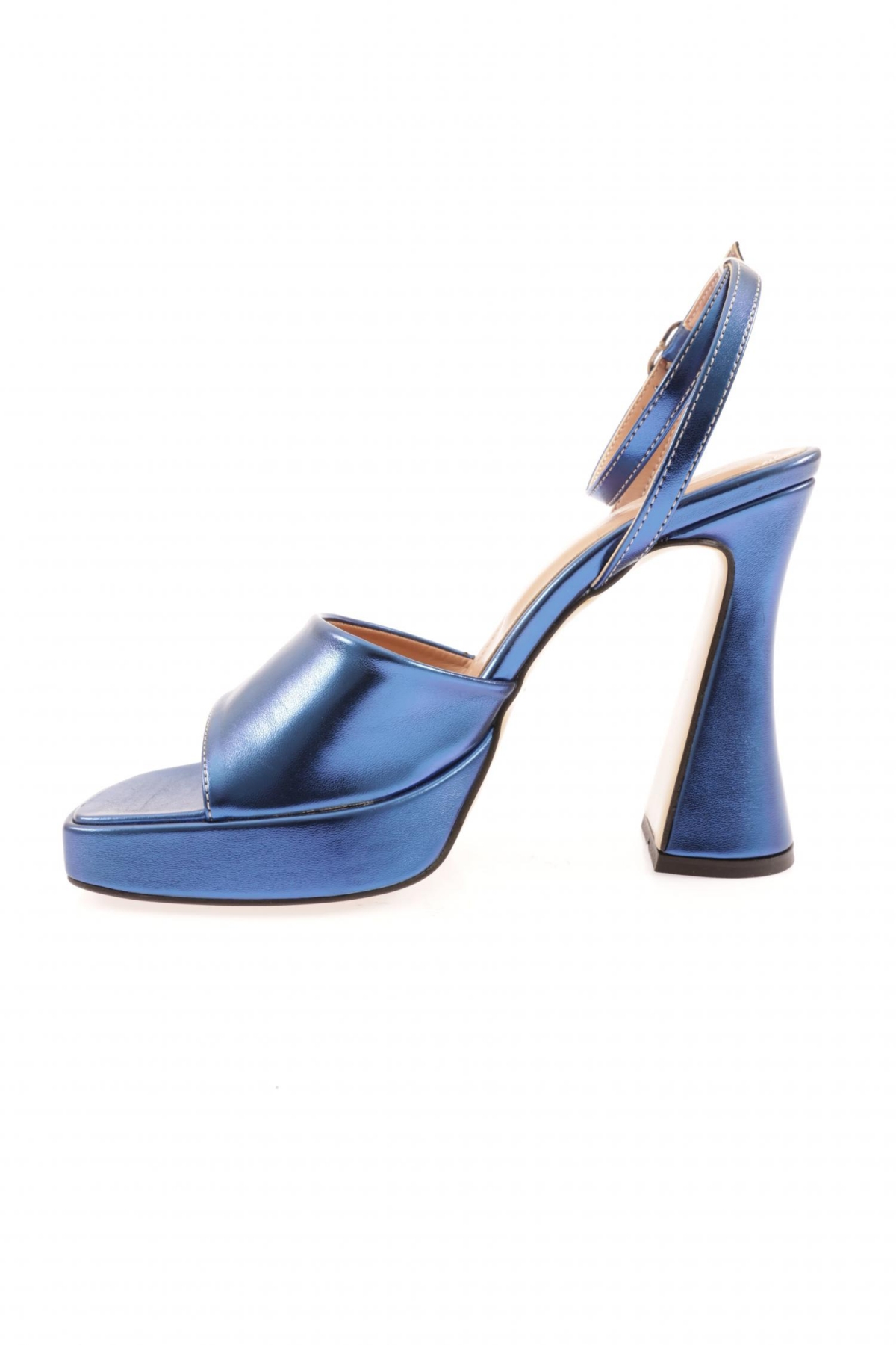 3587-23Y Kadin Kristal Kalin Bantli Kalin Topuklu Sandalet - Görsel 4