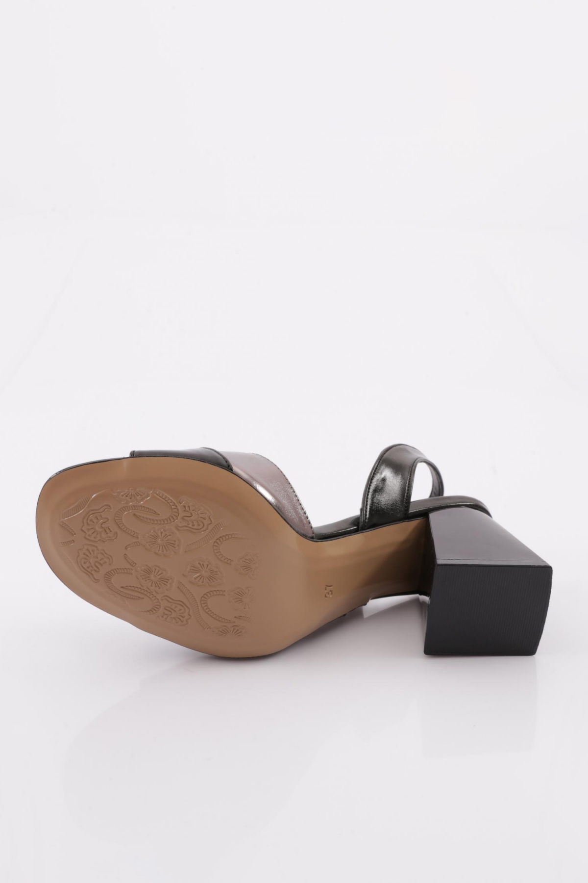 834-23Y Kadin Kalin Bantli Topuklu Sandalet - Görsel 6