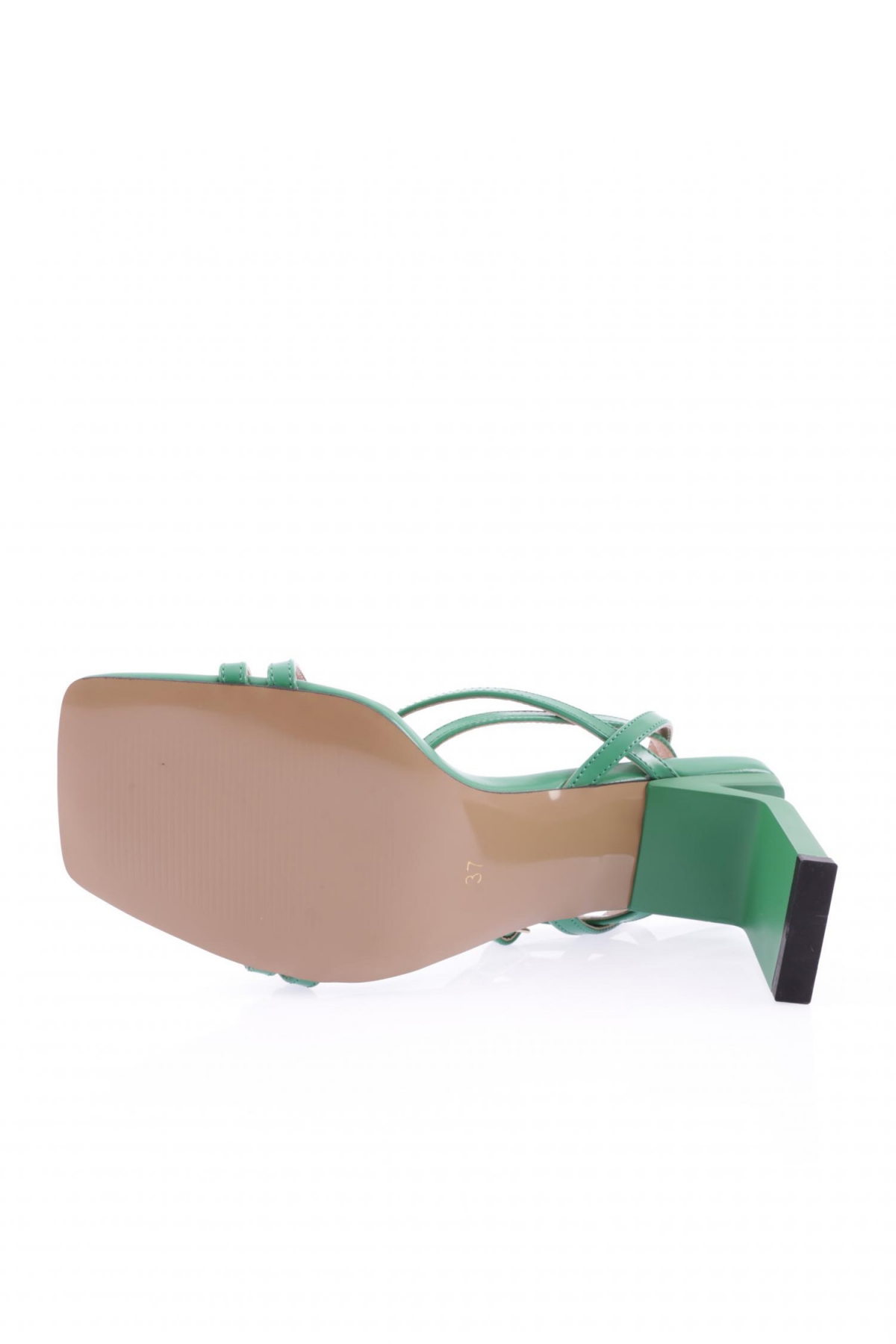 K9001 Kadin Küt Burun Çapraz Bantli Topuklu Sandalet - Görsel 6