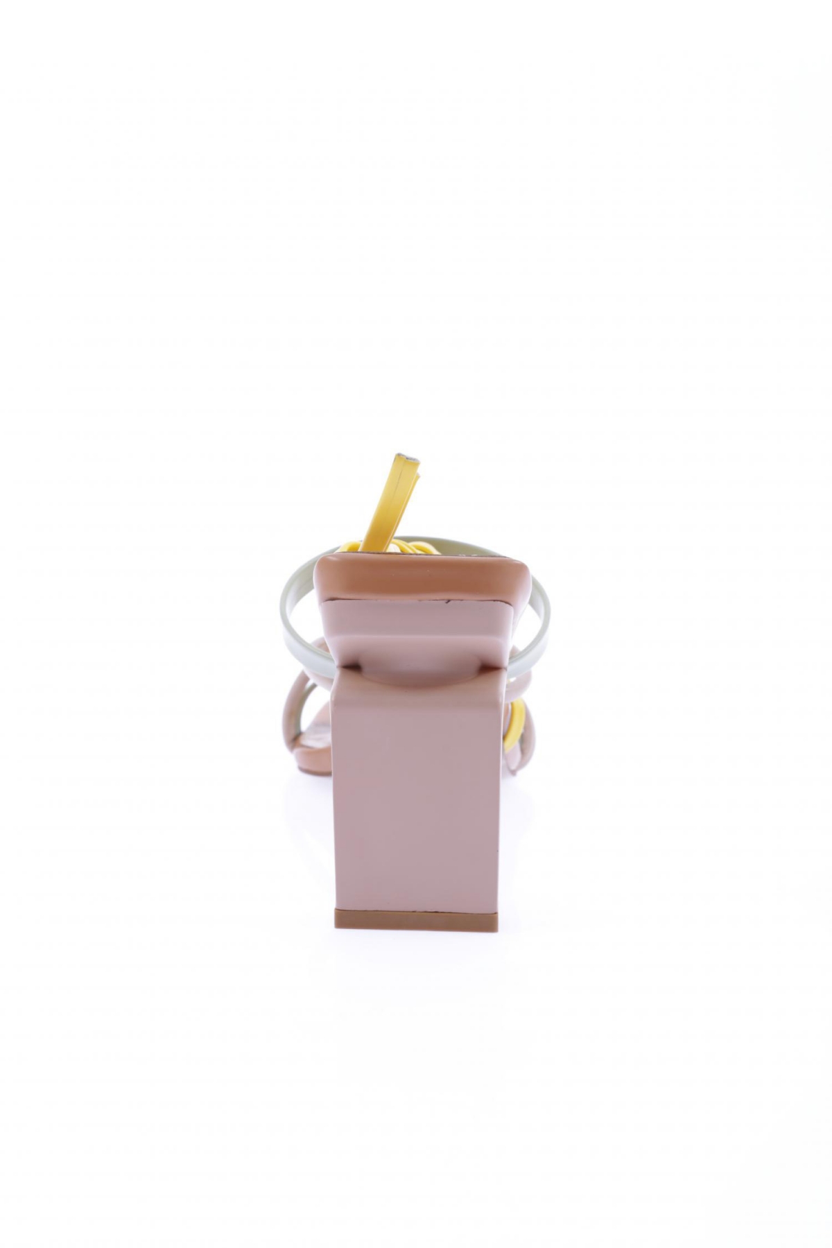 K9000 Kadin Küt Burun Çapraz Bantli Topuklu Sandalet - Görsel 5