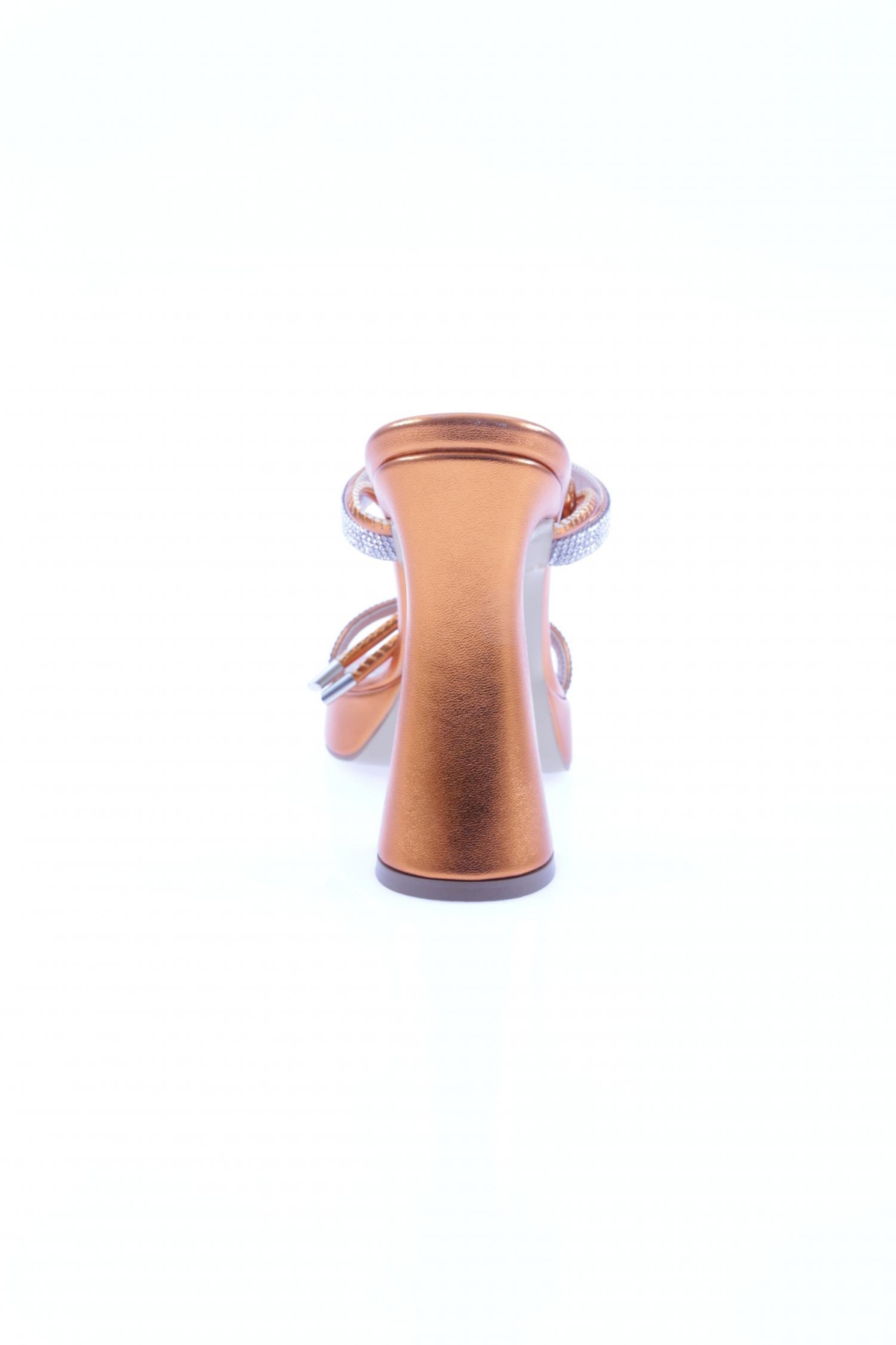 3582-23Y Kadin Kristal Taşli Bantli Bilekten Bağlamali Kalin Topuklu Sandalet - Görsel 5