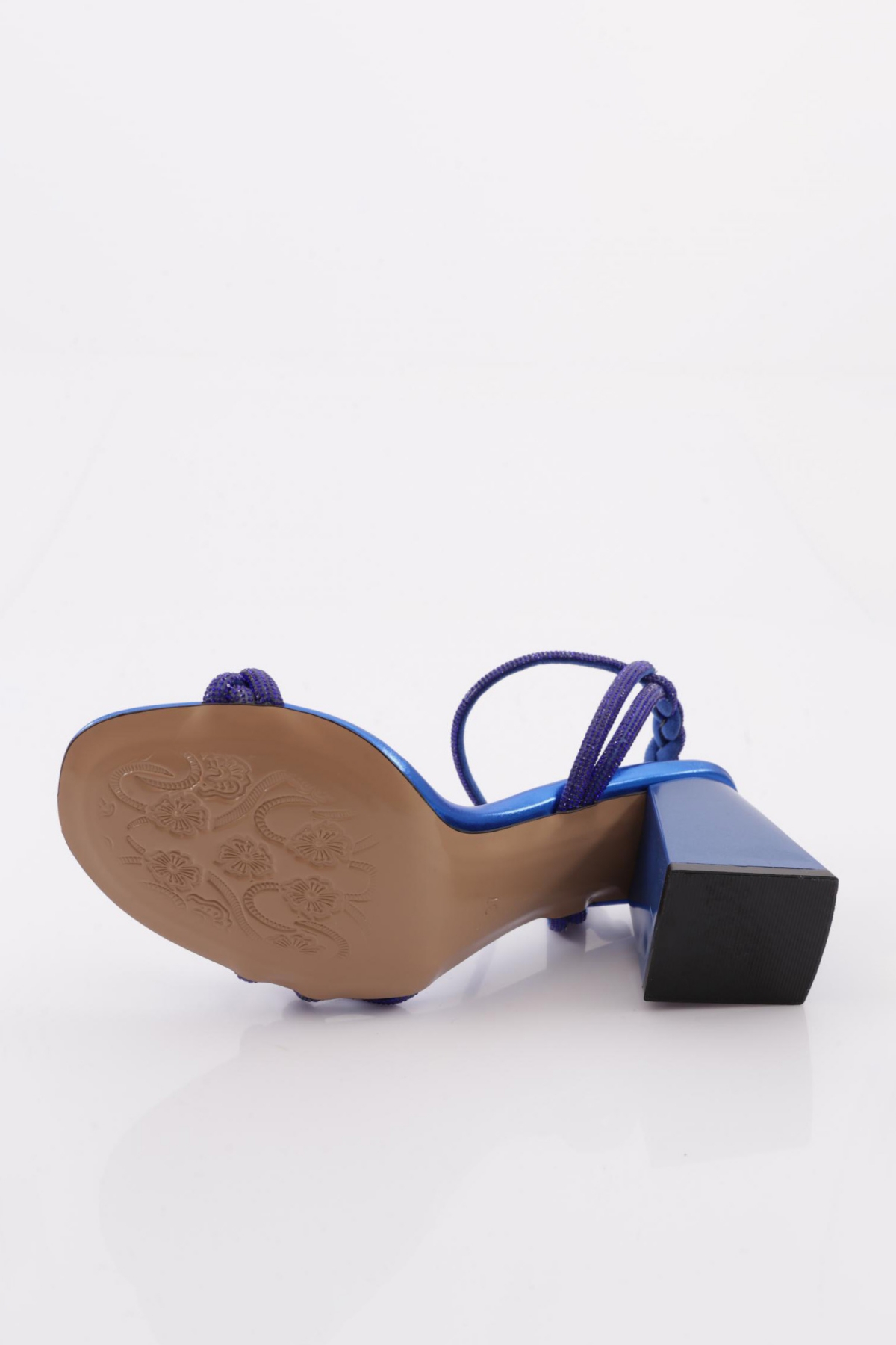 806 Kadin Silver Taş Burgulu Topuklu Sandalet - Görsel 6