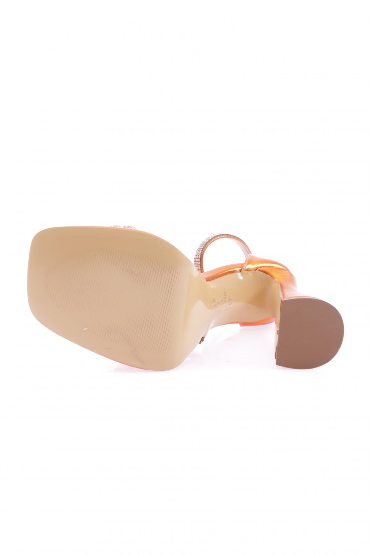 3581-23Y Kadin Kristal Taşli Çapraz Bantli Kalin Topuklu Sandalet - Görsel 6