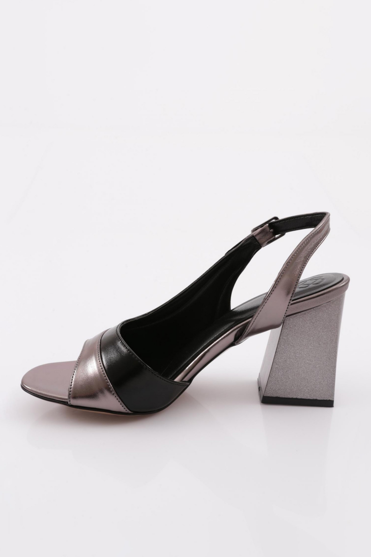 834-23Y Kadin Kalin Bantli Topuklu Sandalet - Görsel 4