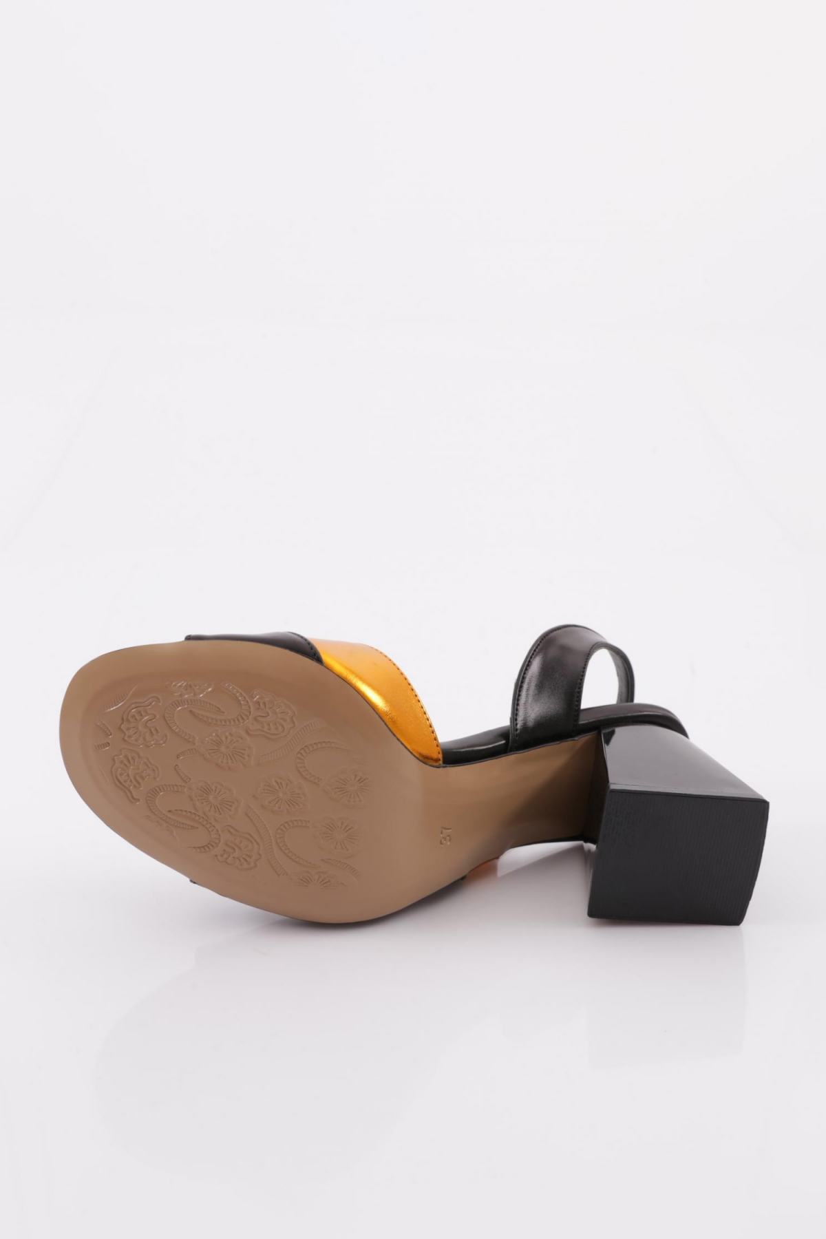 834-23Y Kadin Kalin Bantli Topuklu Sandalet - Görsel 6