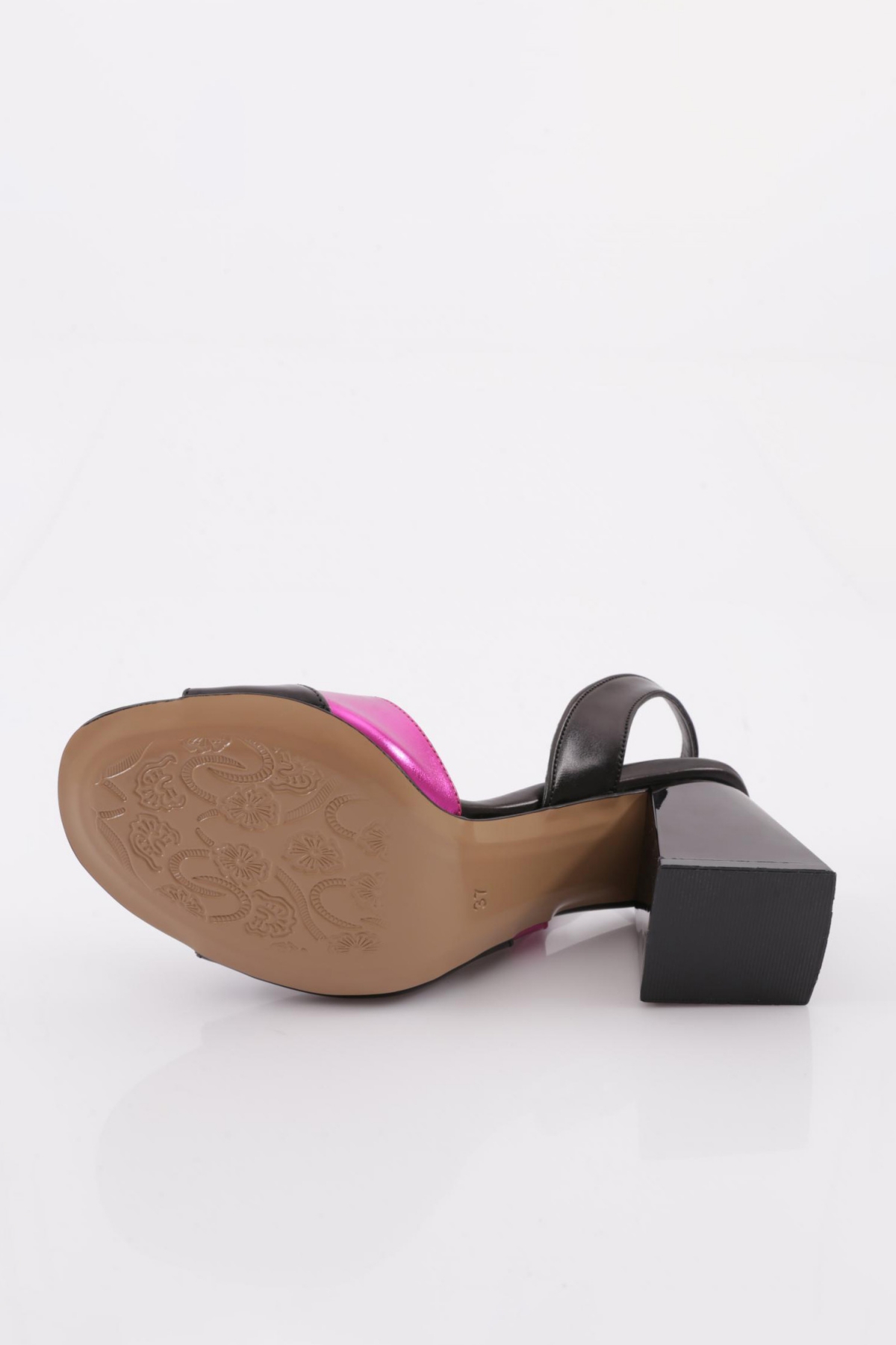 834-23Y Kadin Kalin Bantli Topuklu Sandalet - Görsel 6