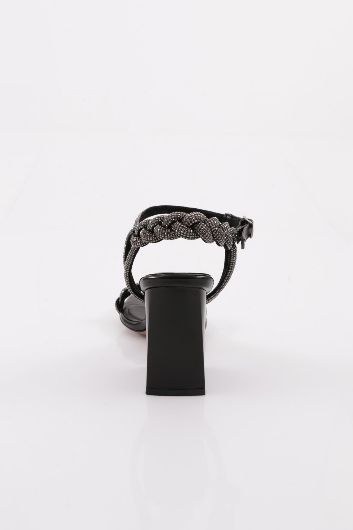 806 Kadin Silver Taş Burgulu Topuklu Sandalet - Görsel 5