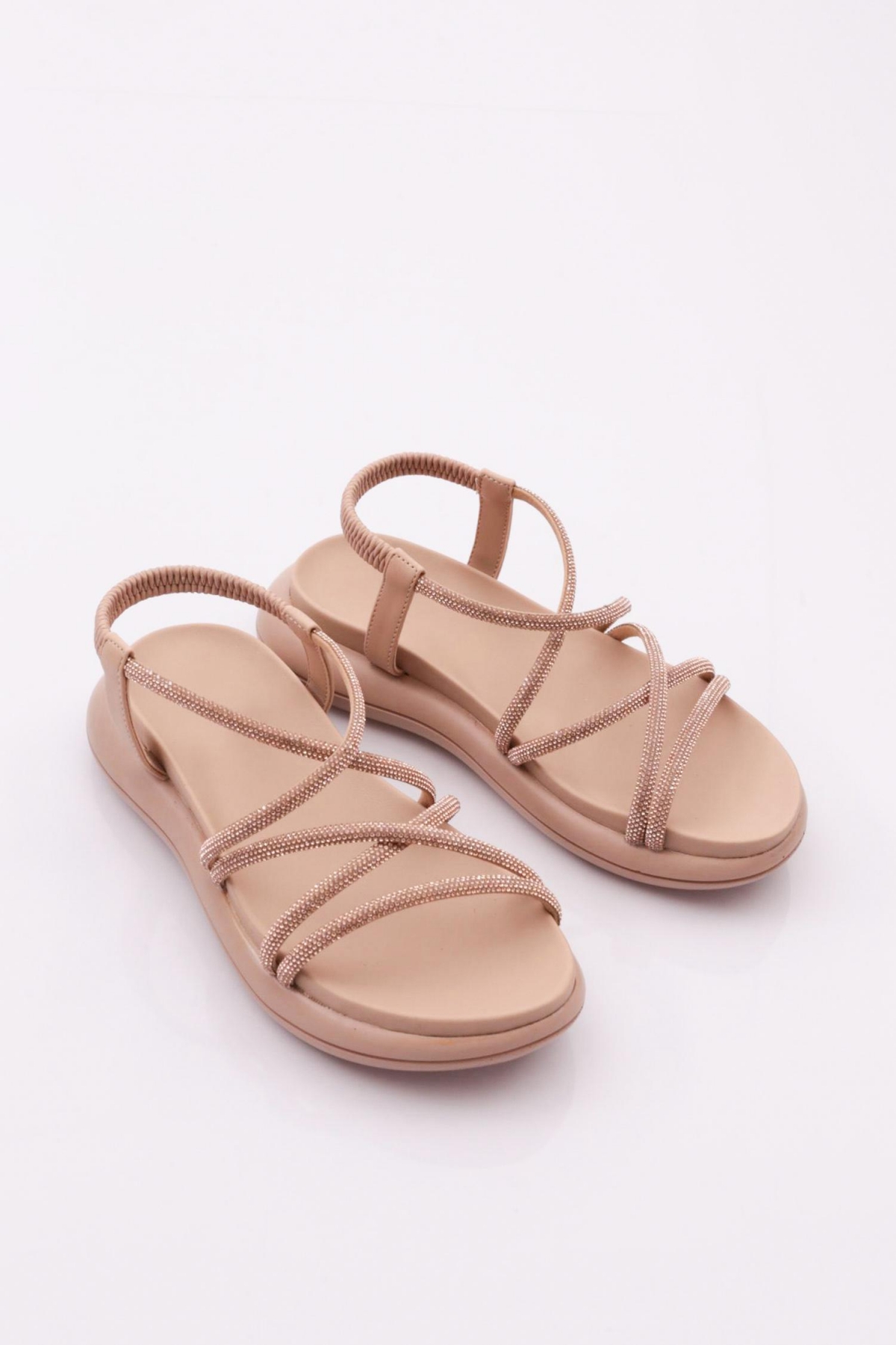 5046-22Y Kadin Çapraz İp Bantli Sandalet - Görsel 3