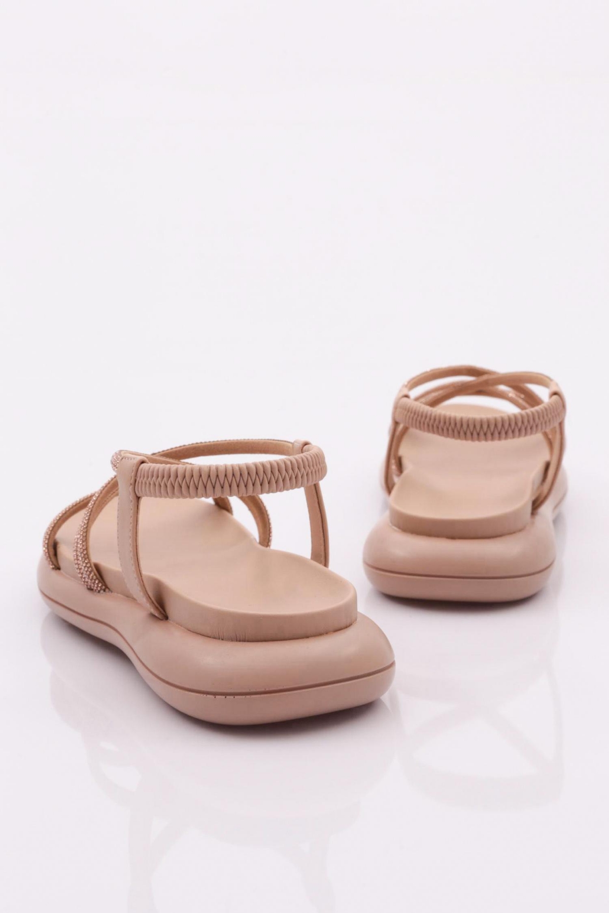 5046-22Y Kadin Çapraz İp Bantli Sandalet - Görsel 4