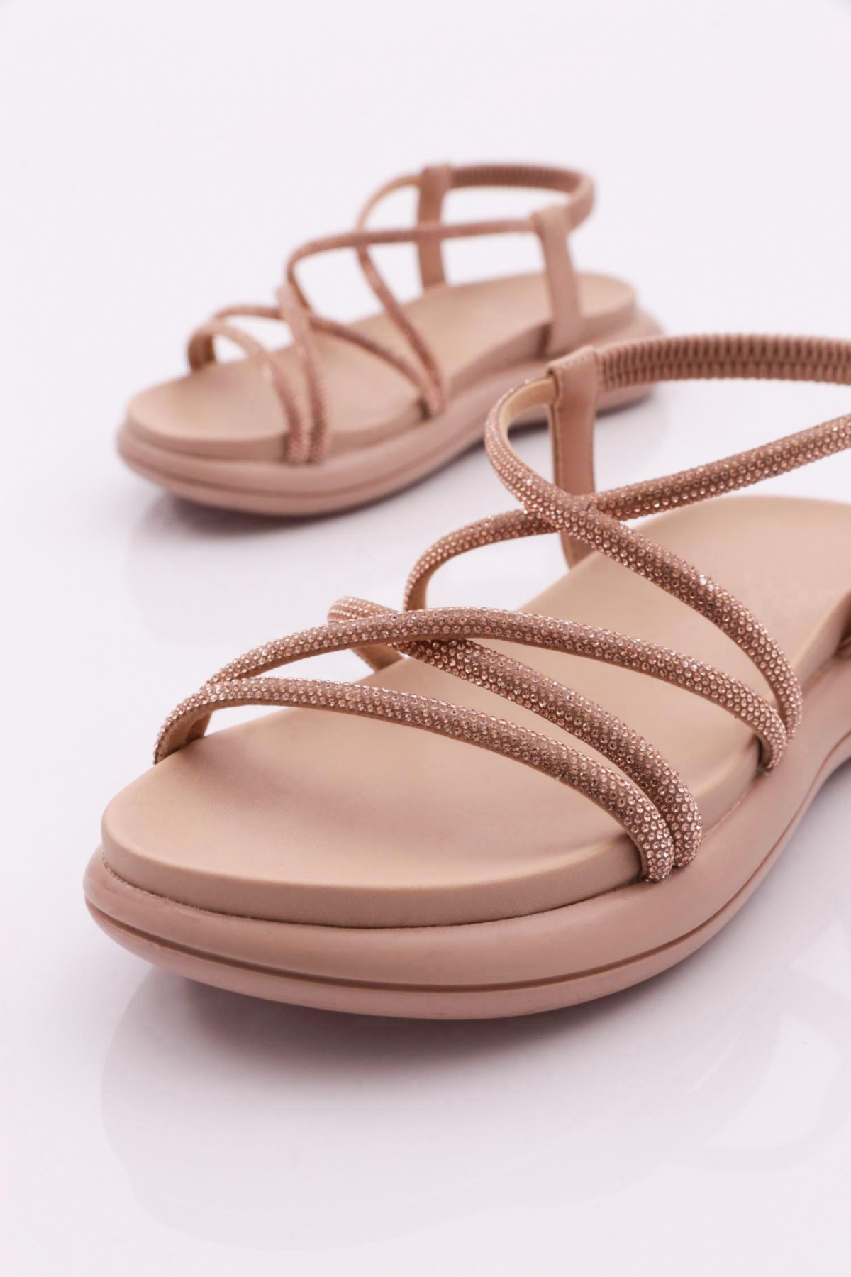 5046-22Y Kadin Çapraz İp Bantli Sandalet - Görsel 5