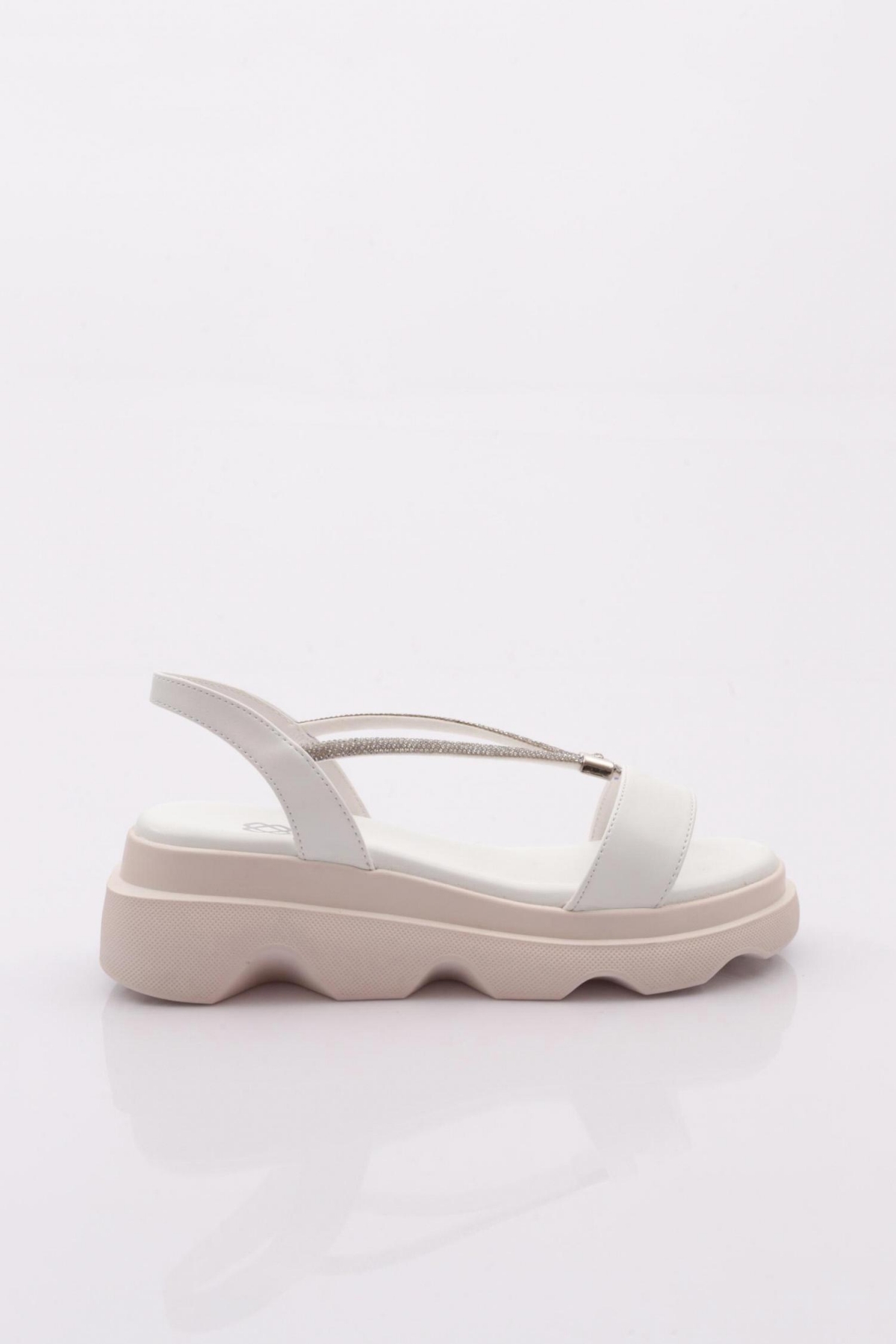 3511 Kadin Kalin Taban Taş İpli Sandalet - Görsel 2