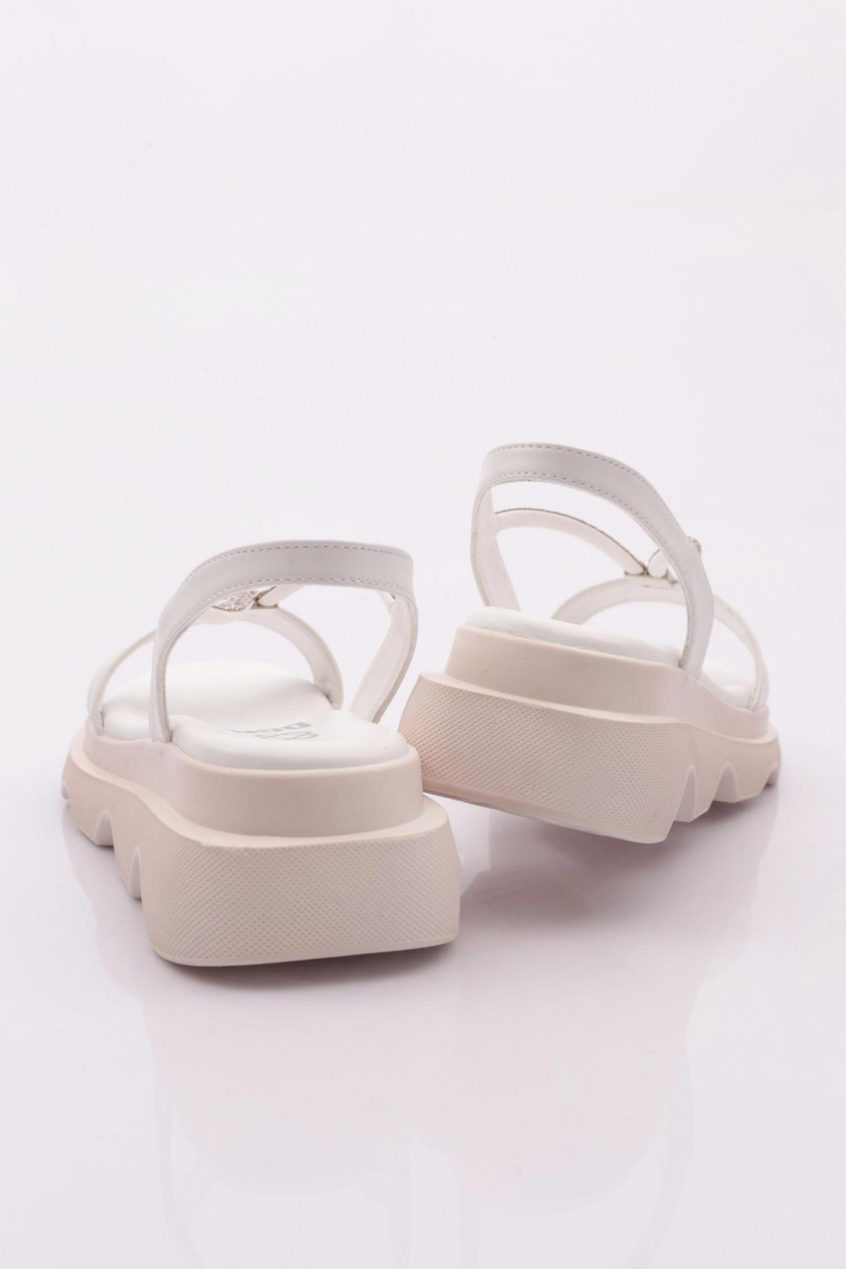 3511 Kadin Kalin Taban Taş İpli Sandalet - Görsel 4