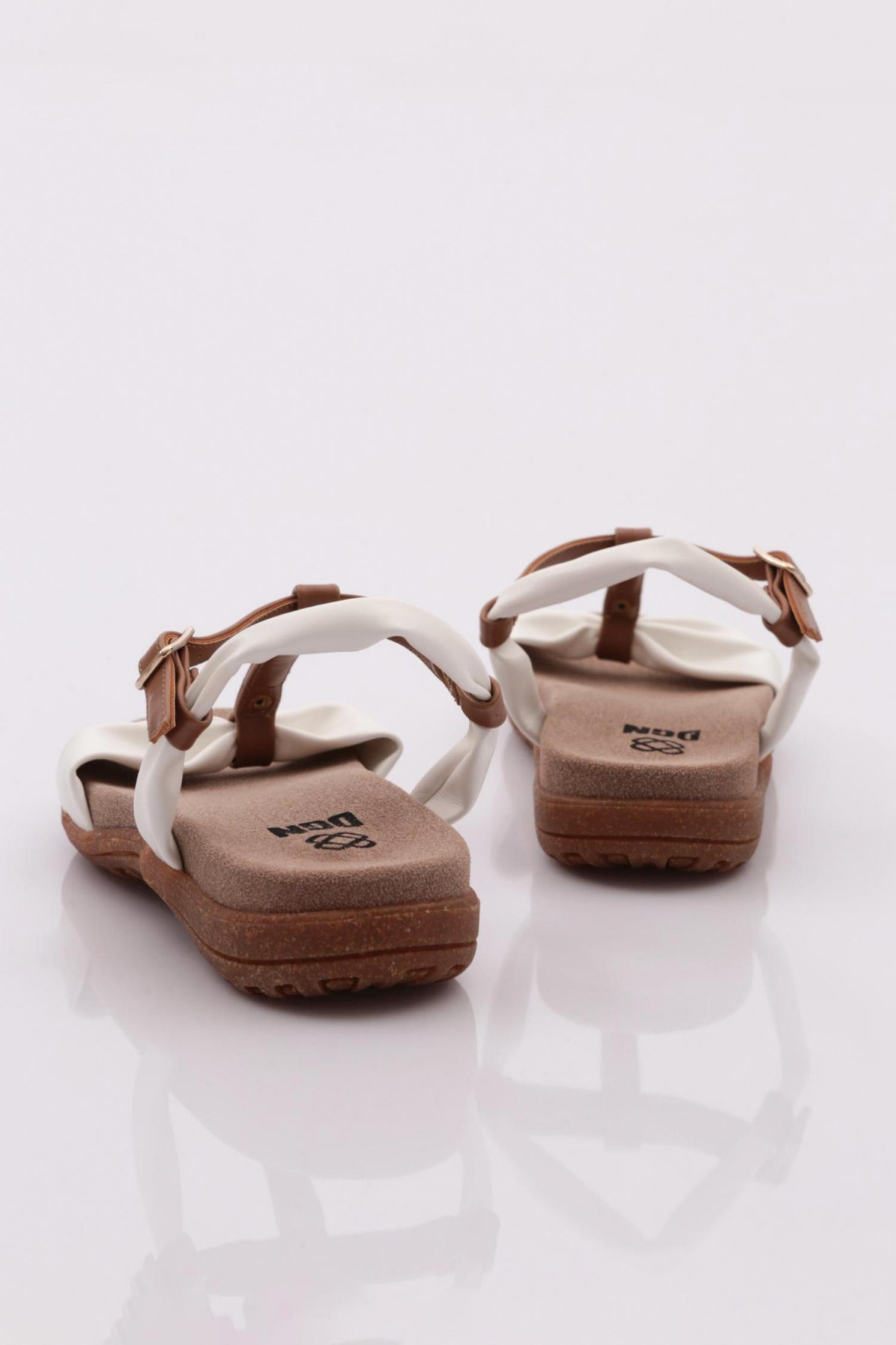 2512 Kadin Düz Taban Bilekten Bağlama Sandalet - Görsel 4