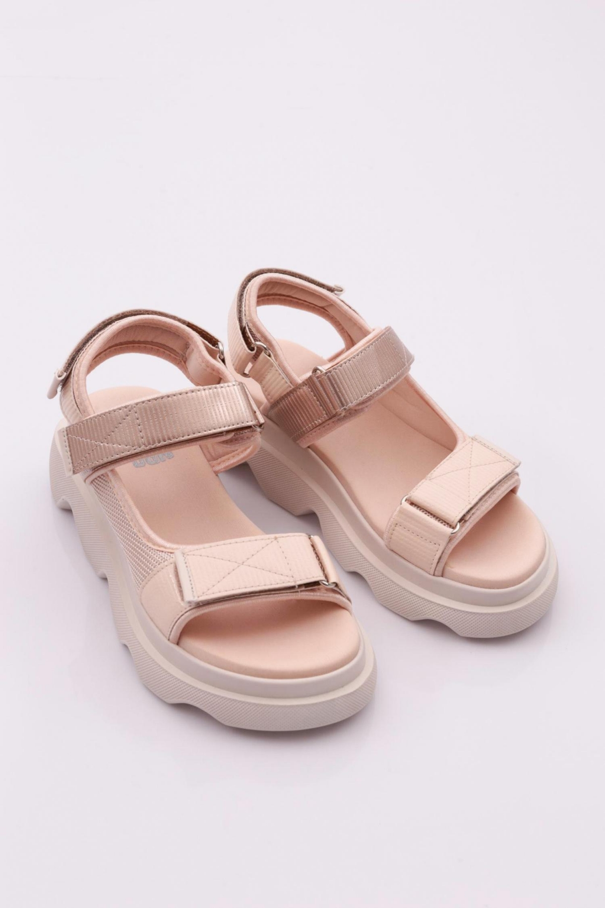 3527 Kadin Leopar Desenli Kalin Taban Sandalet - Görsel 3