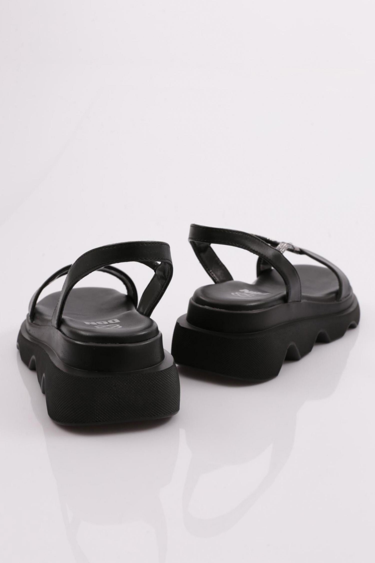 3511 Kadin Kalin Taban Taş İpli Sandalet - Görsel 4