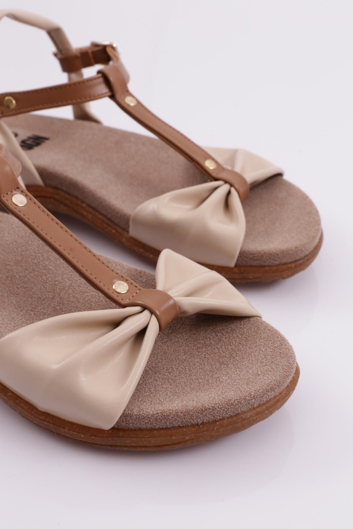 2512 Kadin Düz Taban Bilekten Bağlama Sandalet - Görsel 5