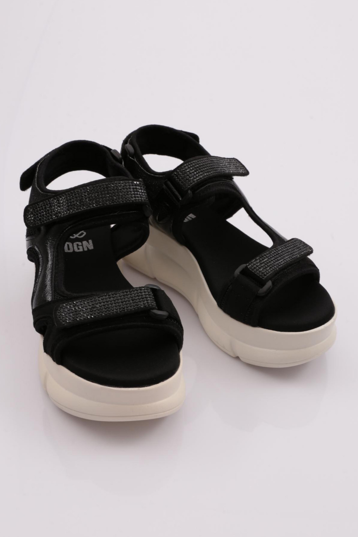 4940-22Y KADIN KALIN TABAN SİLVER TAŞLI CIRTLI SANDALET - Görsel 3