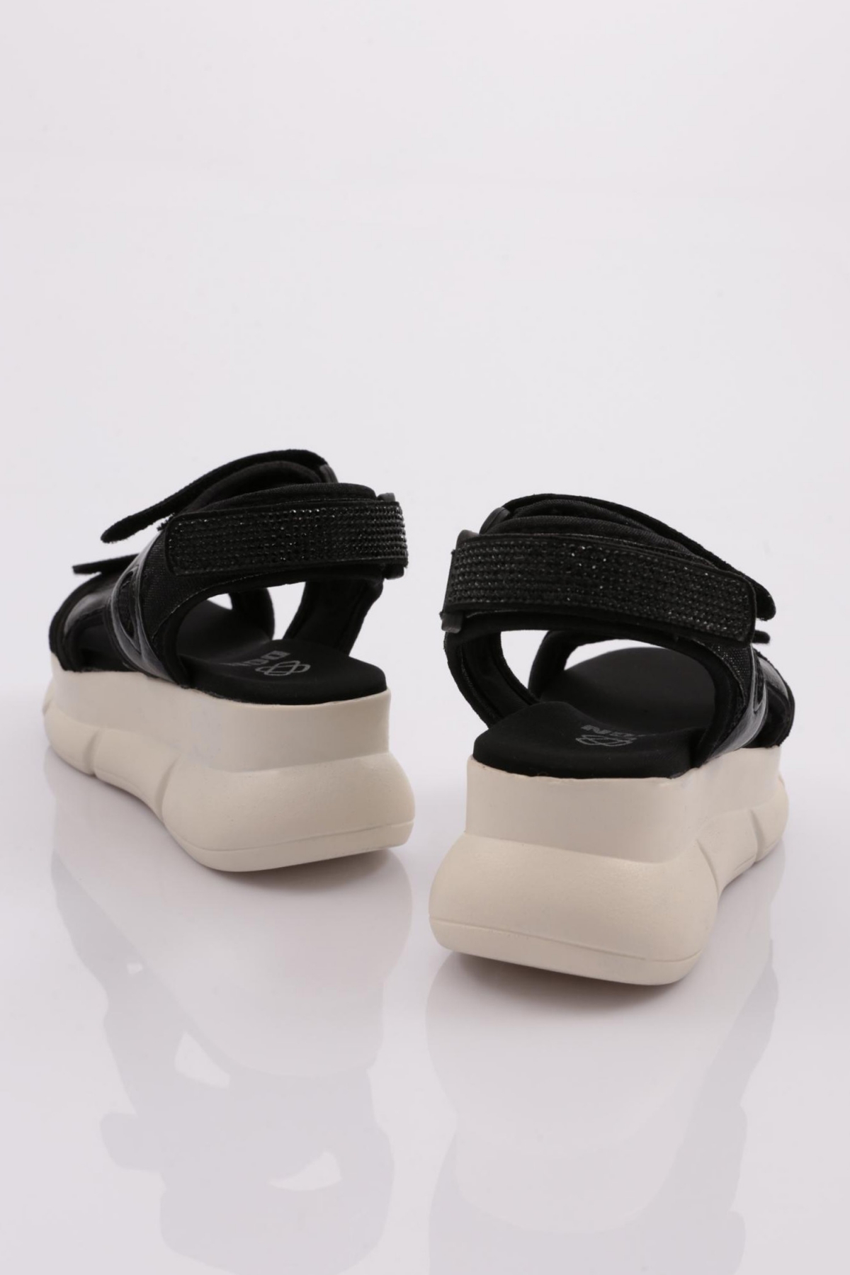 4940-22Y KADIN KALIN TABAN SİLVER TAŞLI CIRTLI SANDALET - Görsel 4